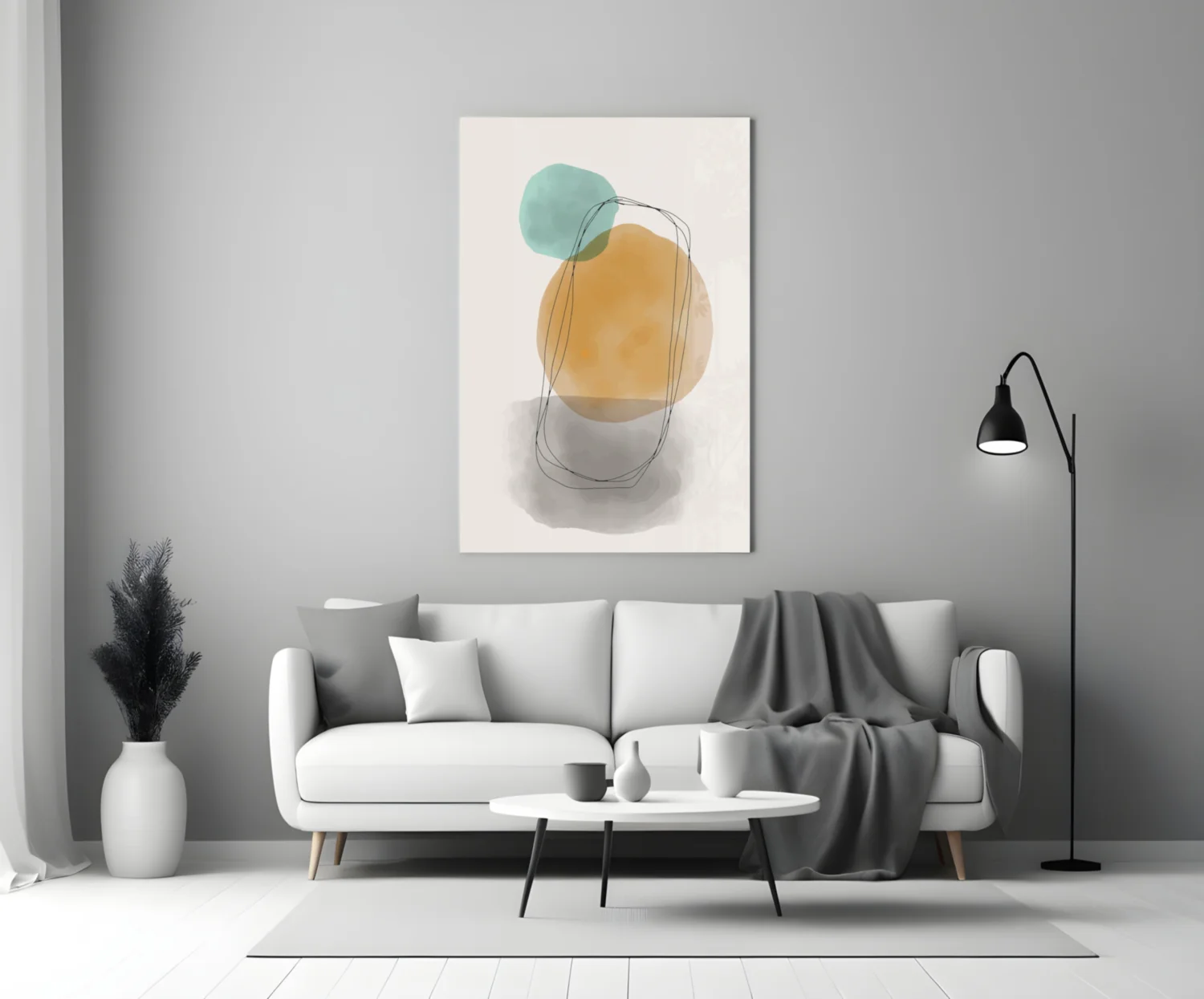 Abstract Shapes Glass Wall Art - Image 4