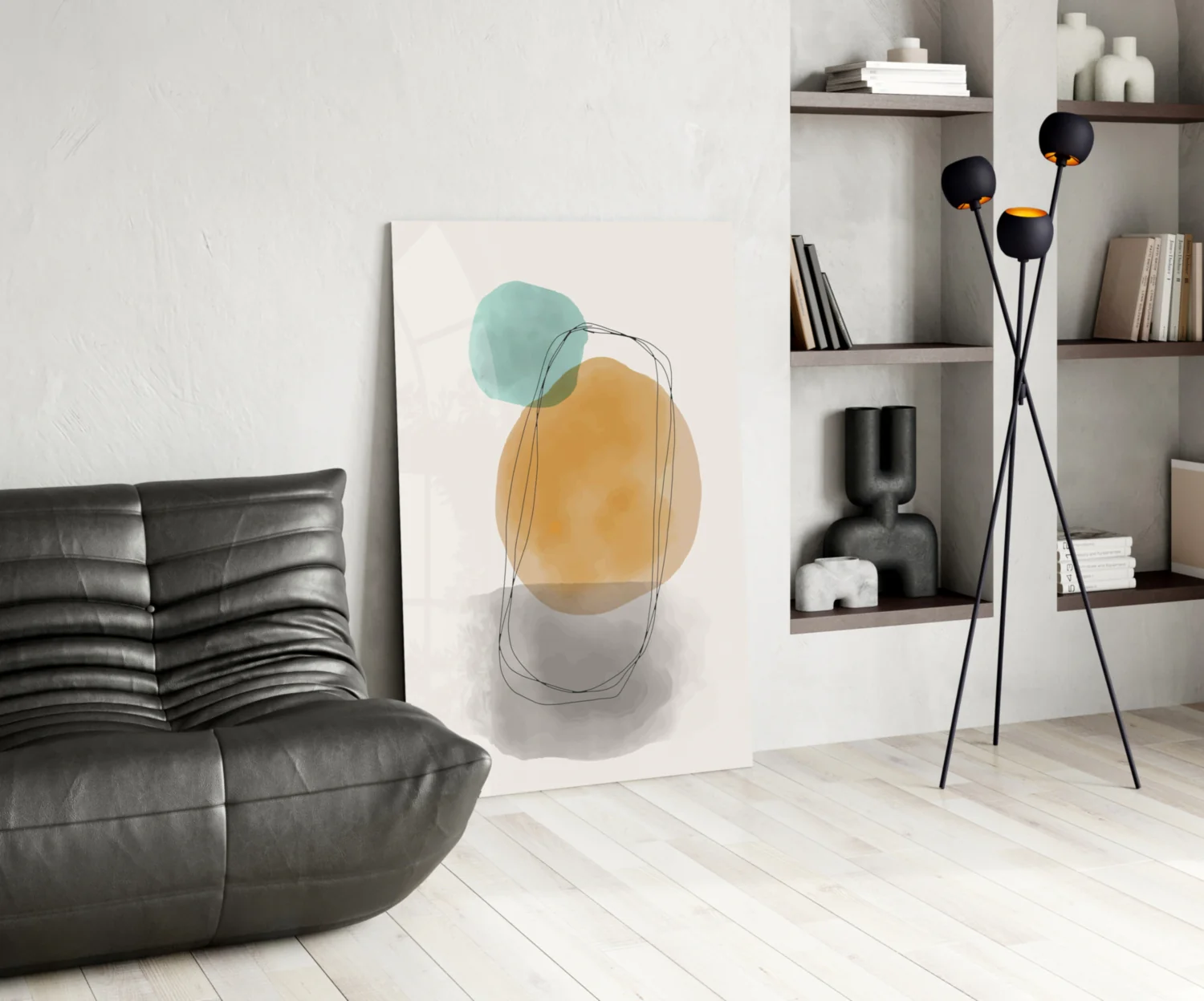 Abstract Shapes Glass Wall Art - Image 6