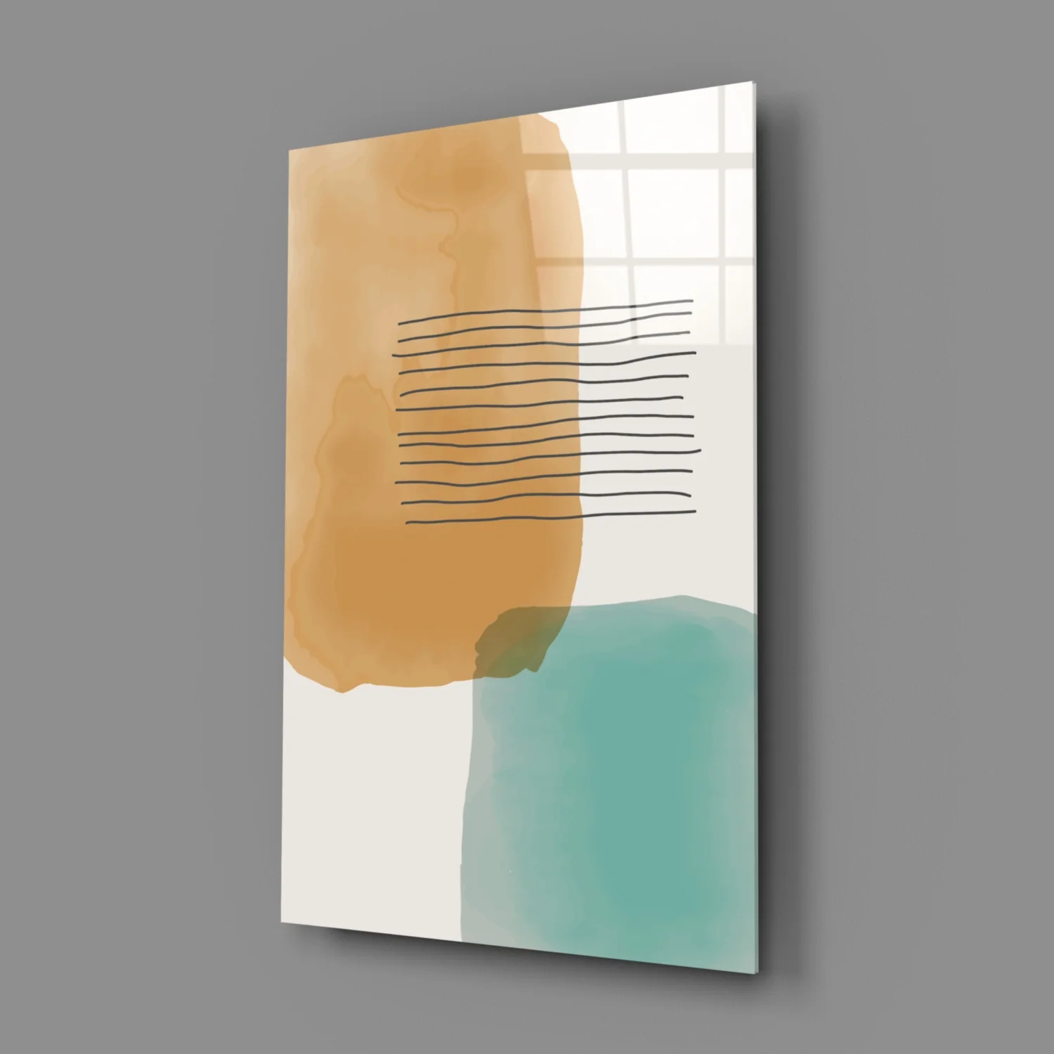 Abstract Shapes Glass Wall Art - Image 3