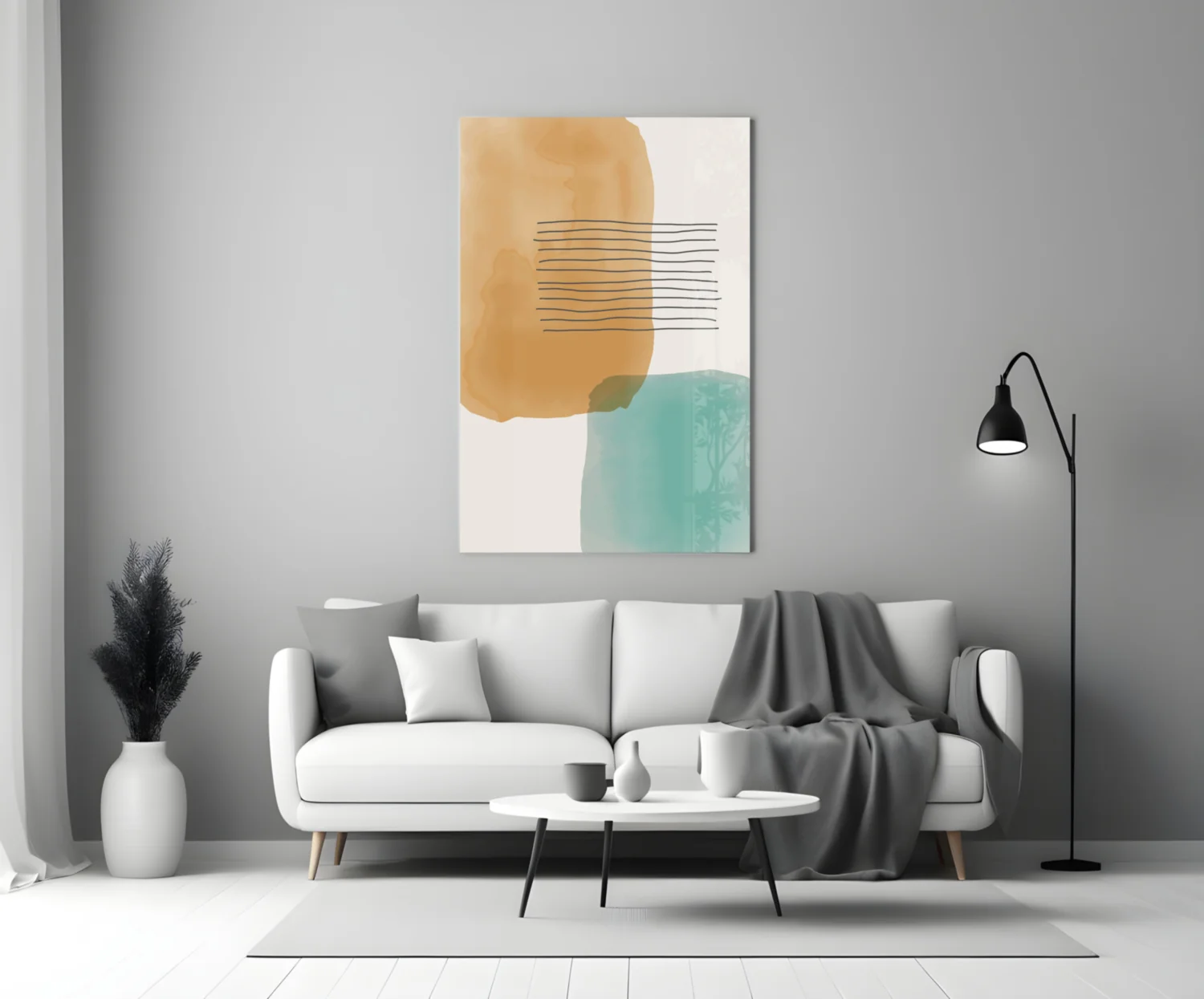 Abstract Shapes Glass Wall Art - Image 4