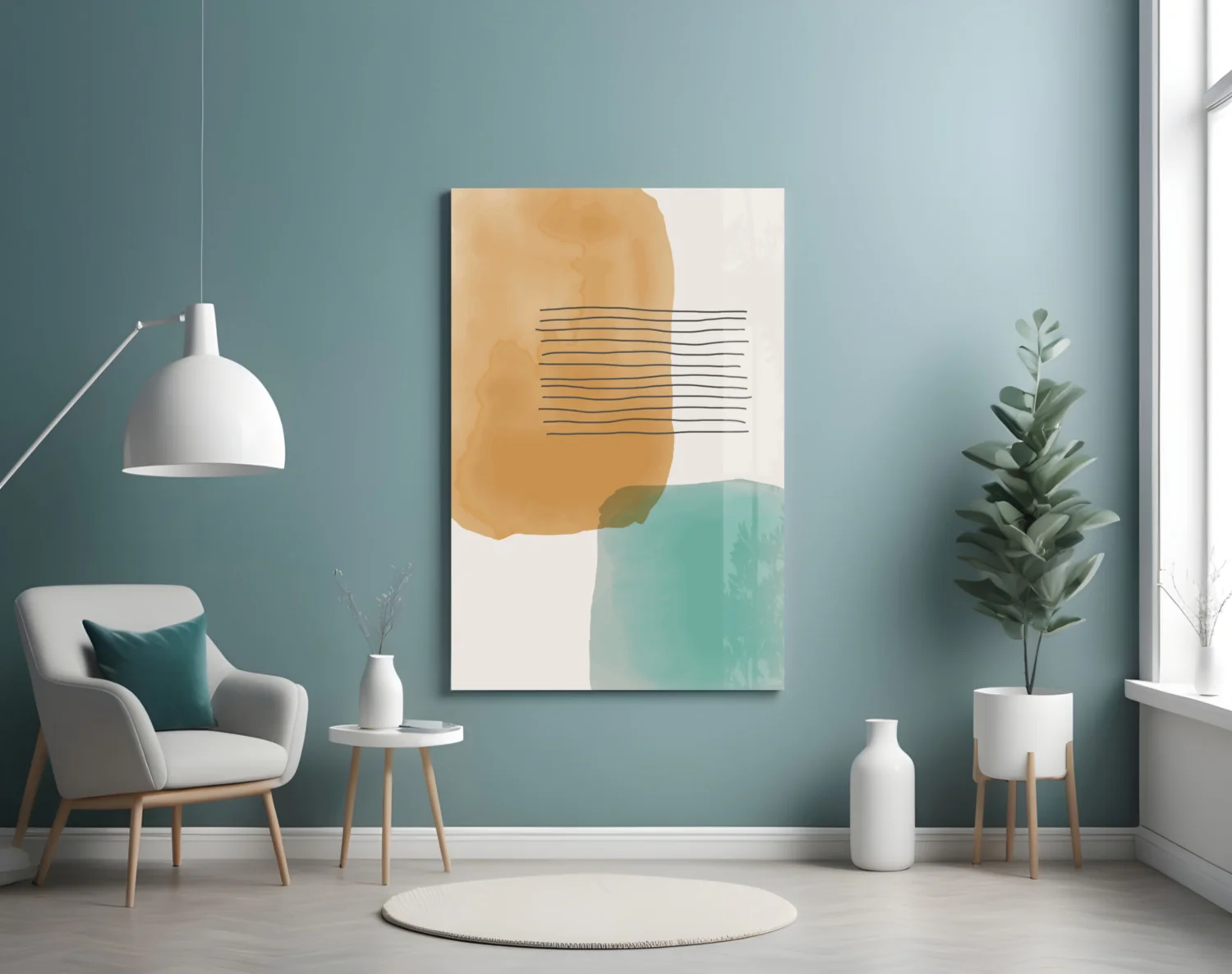 Abstract Shapes Glass Wall Art - Image 5
