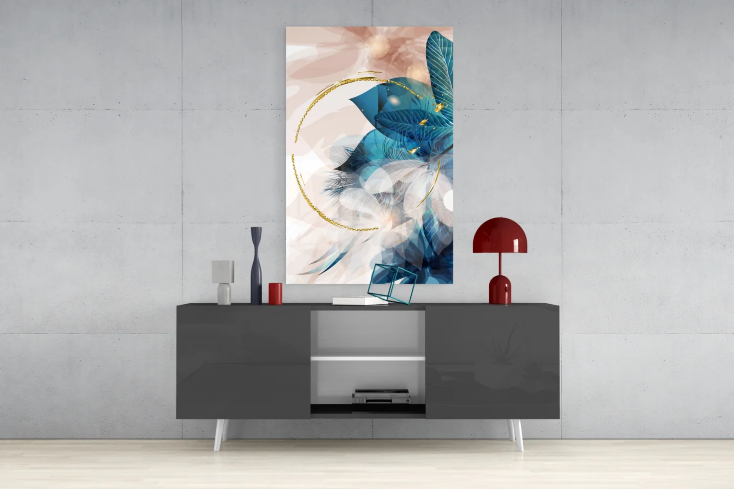Abstract Flower Glass Wall Art - Image 9