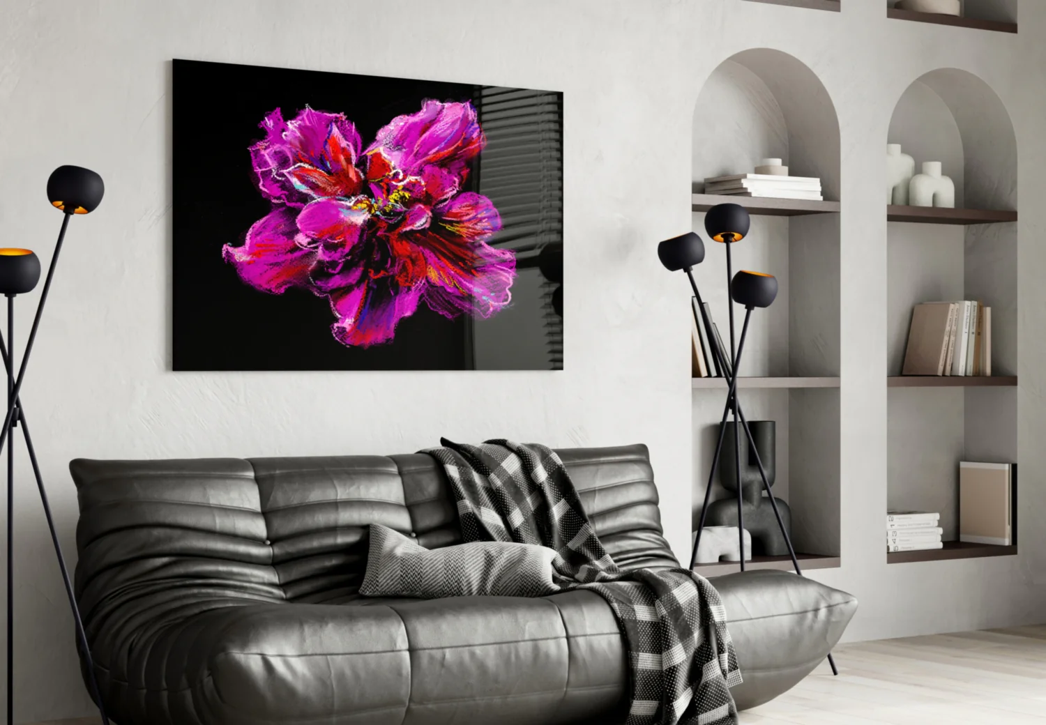 Purple Flower Glass Wall Art - Image 5