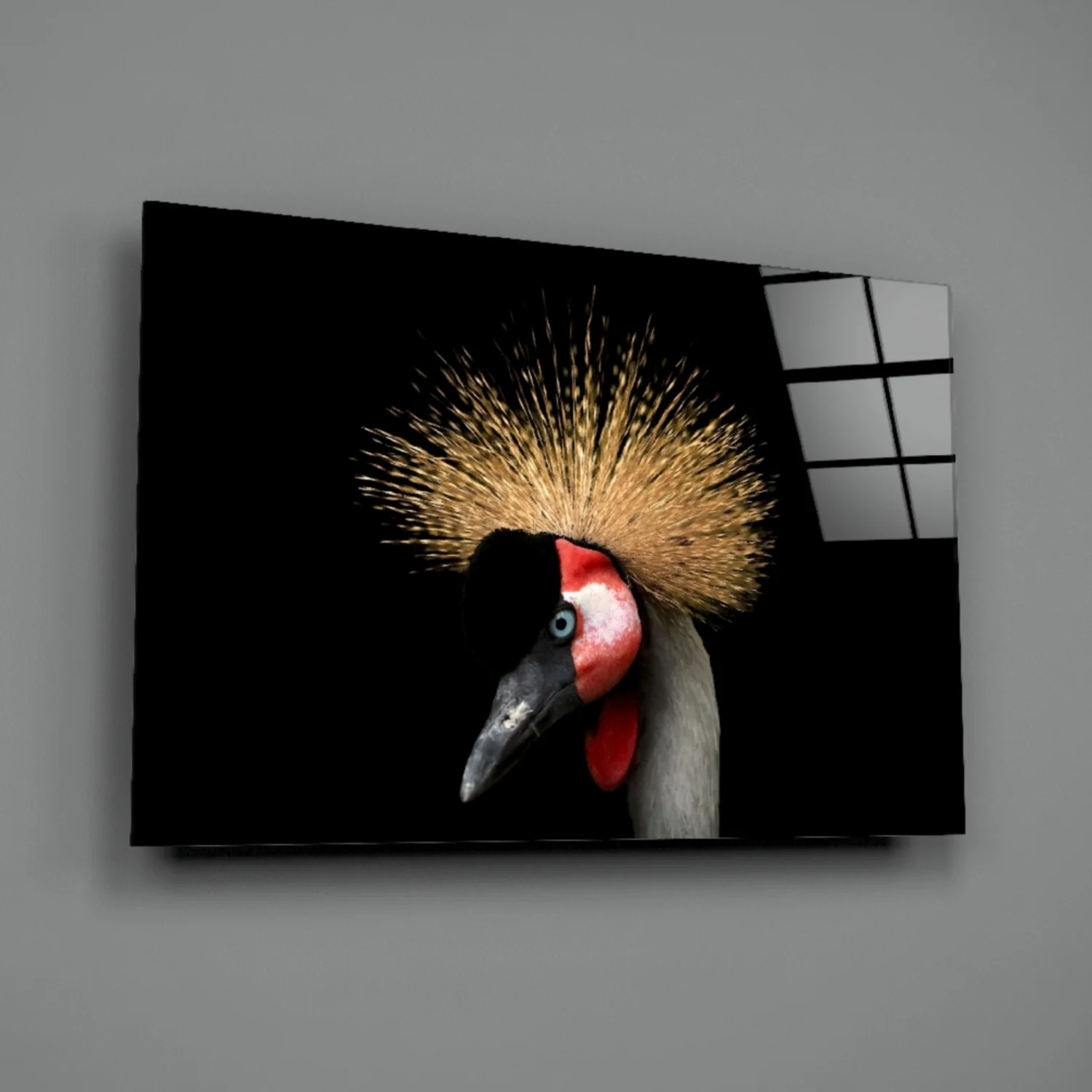 Crane Bird Glass Wall Art - Image 3