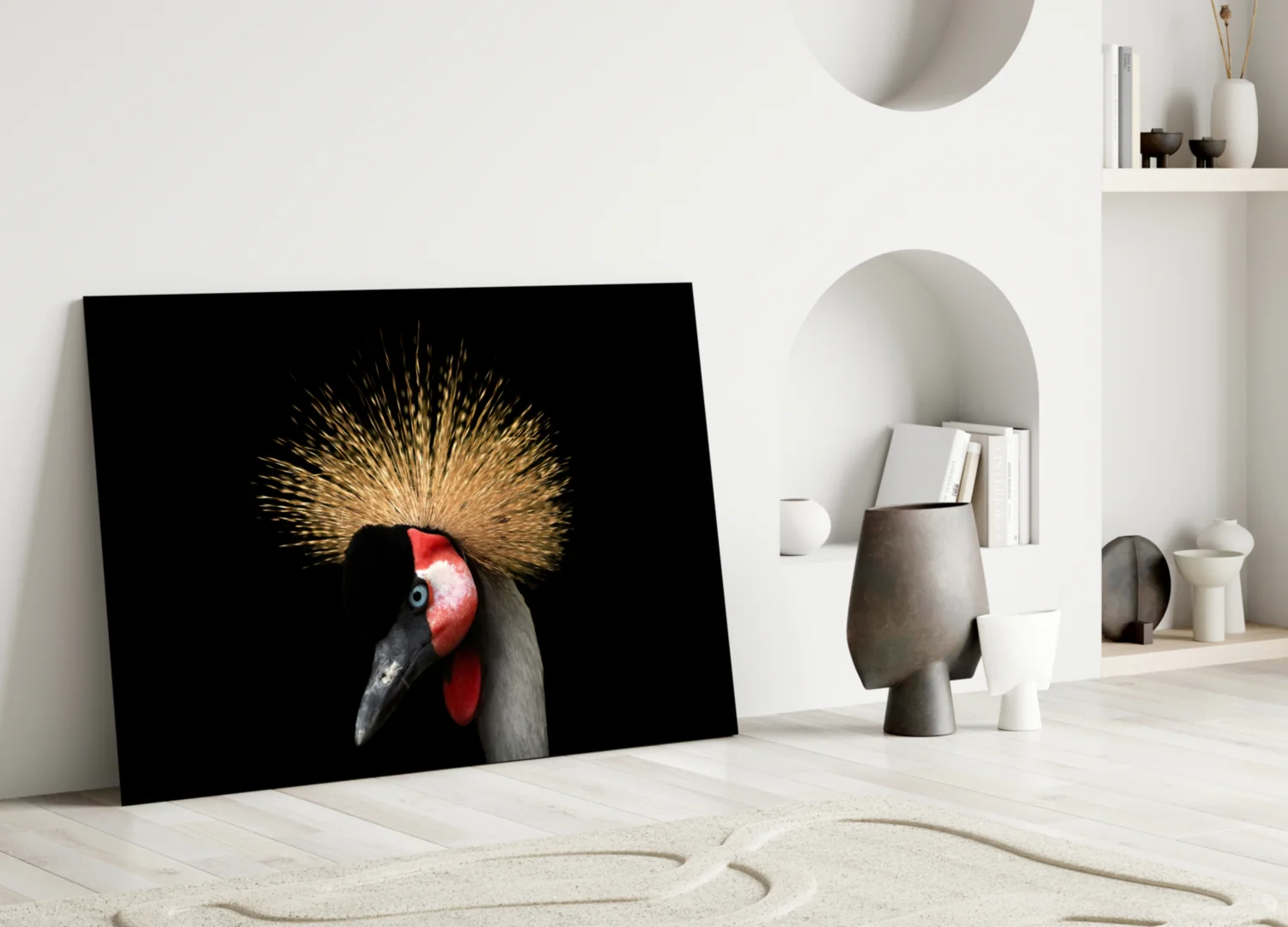 Crane Bird Glass Wall Art - Image 4