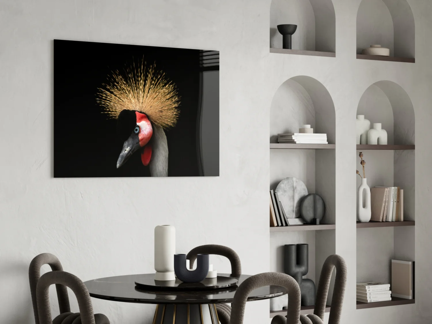 Crane Bird Glass Wall Art - Image 6
