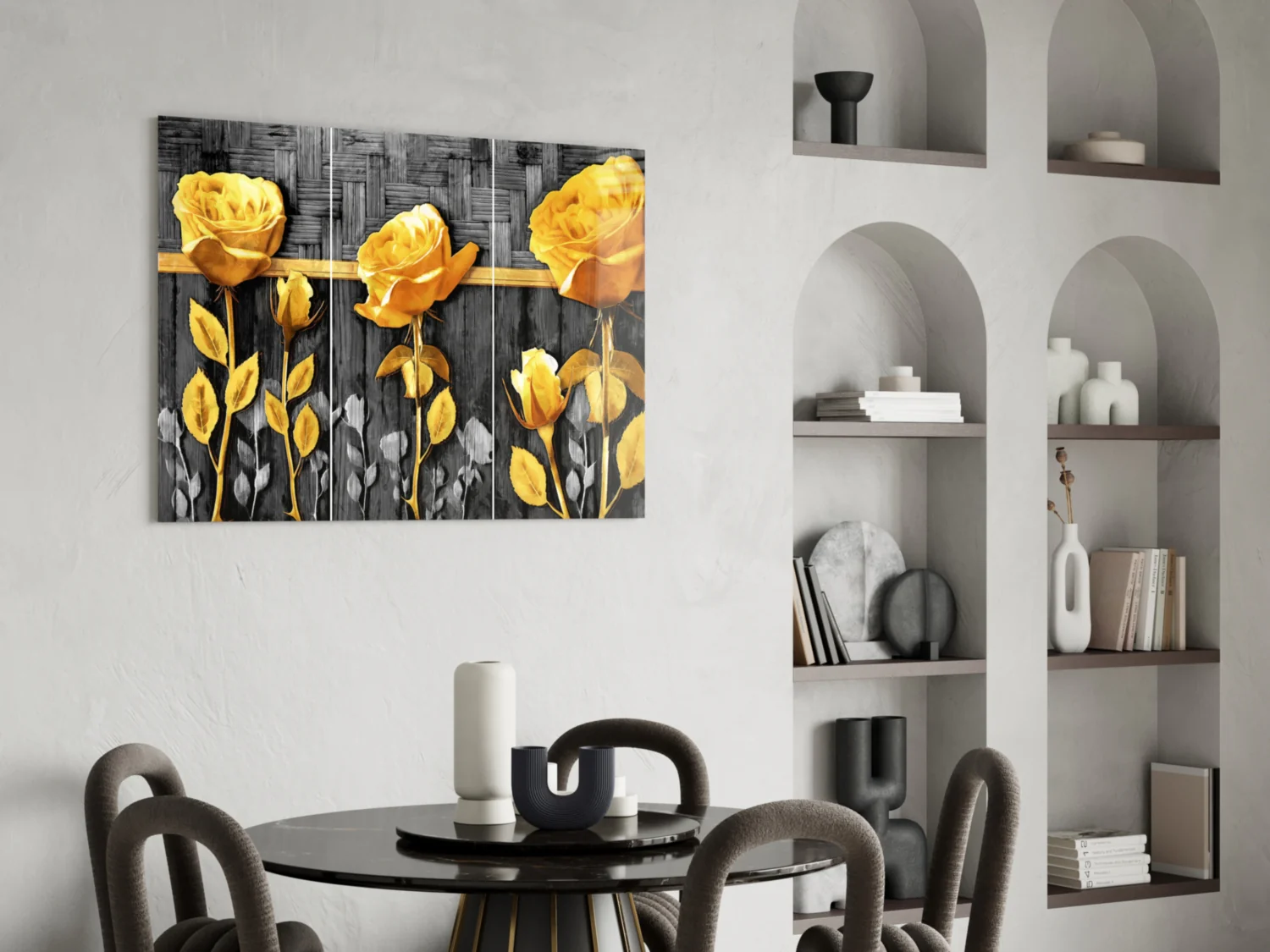 Yellow Rose Glass Wall Art - Image 6