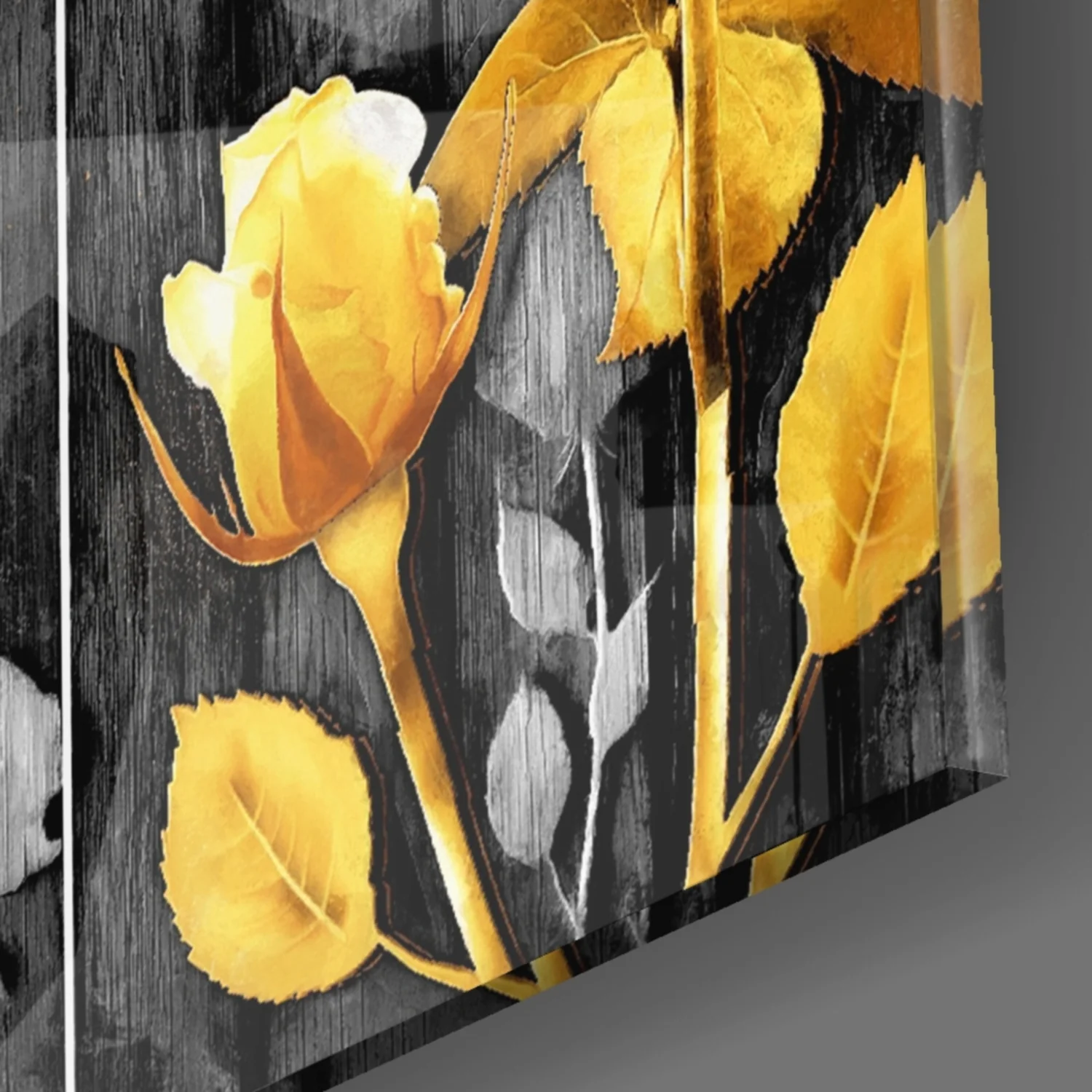Yellow Rose Glass Wall Art - Image 8