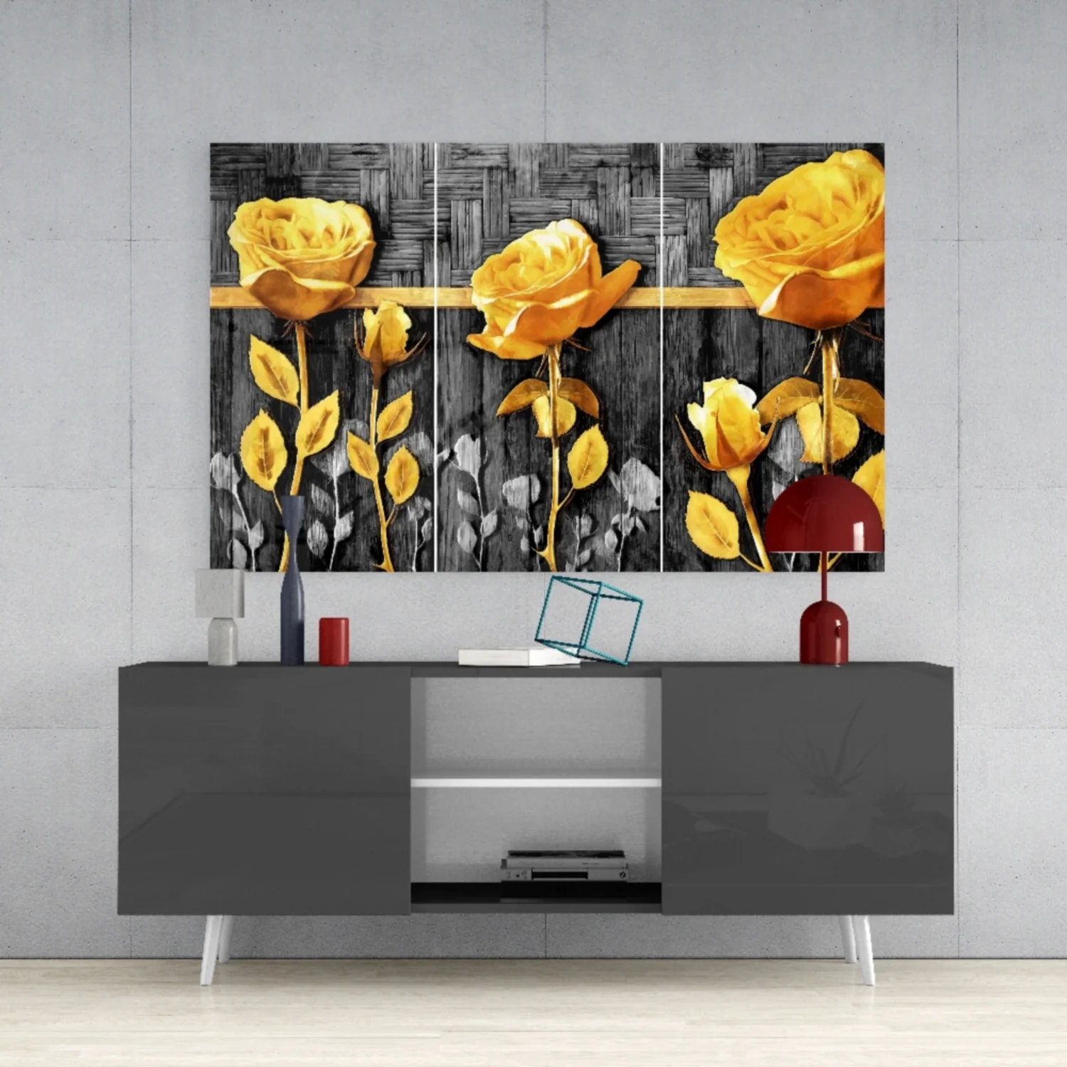 Yellow Rose Glass Wall Art - Image 9
