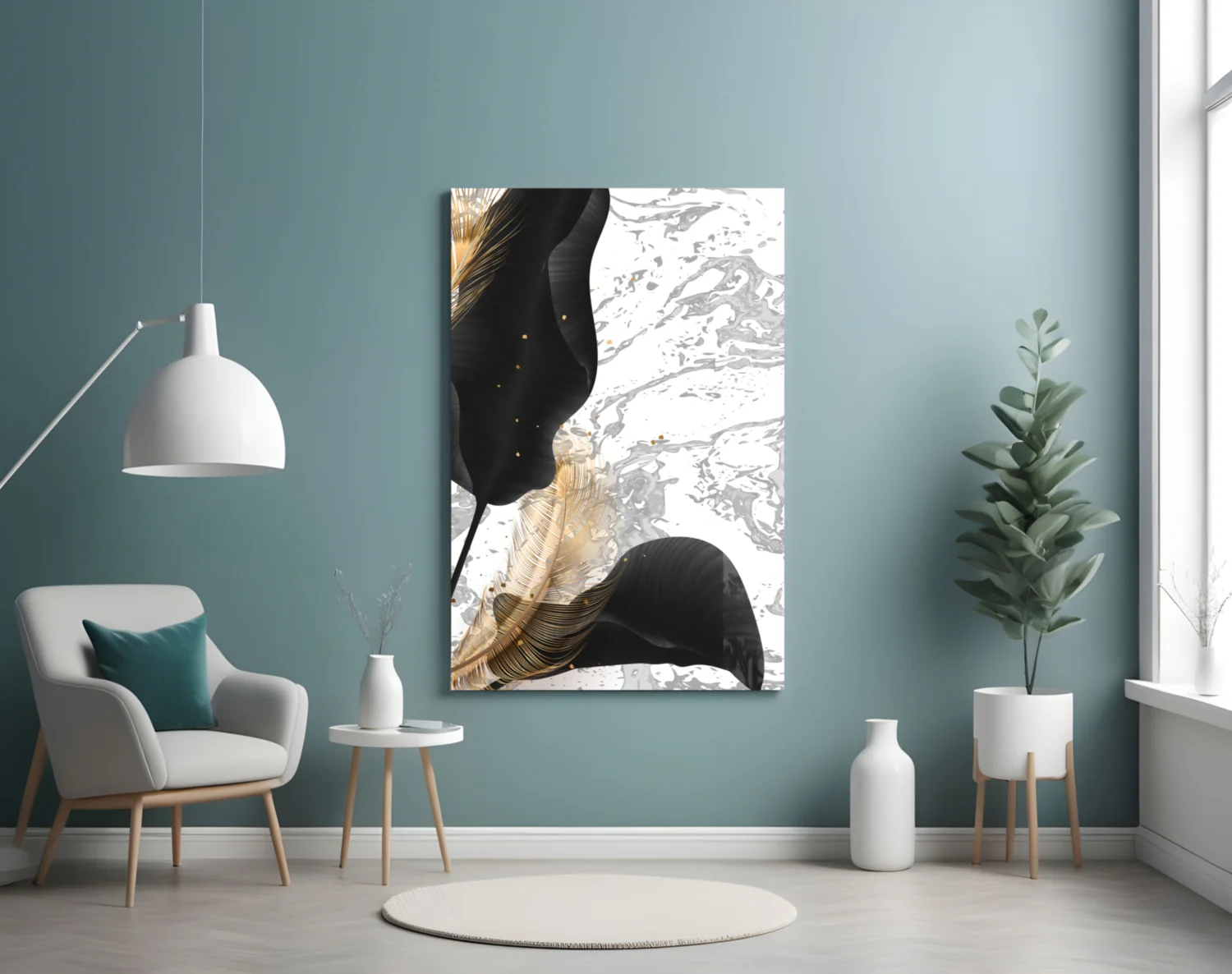 Leaves Glass Wall Art - Image 5