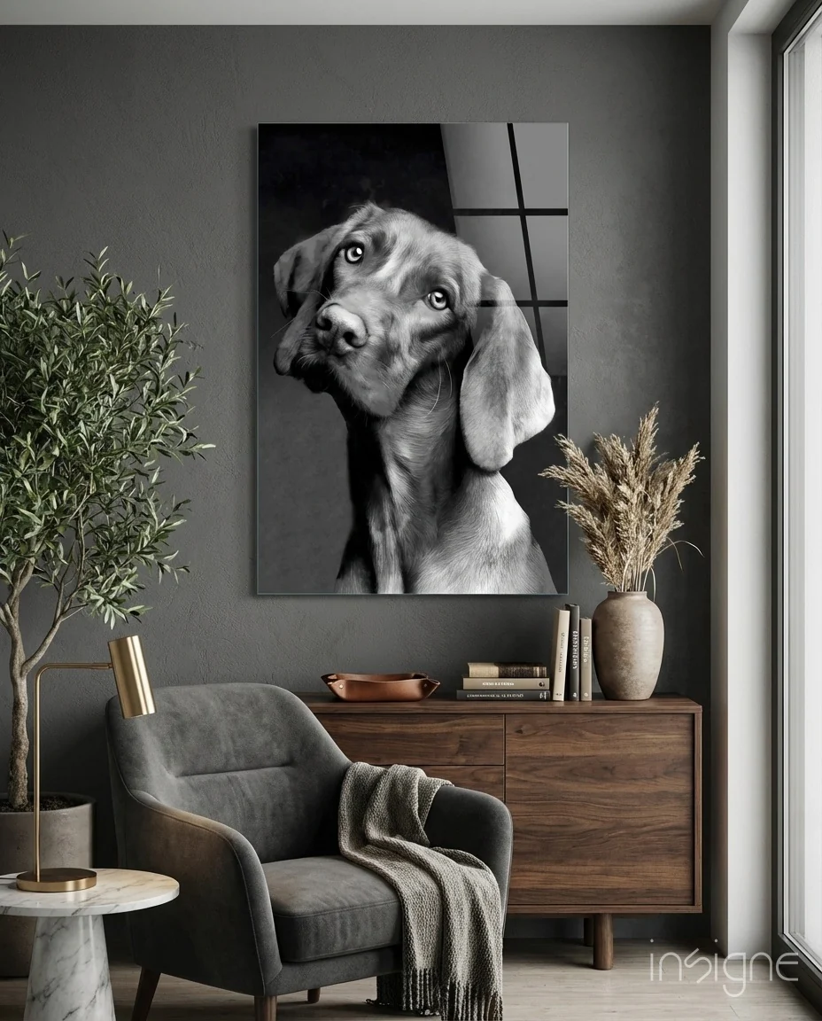 Innocent Dog Glass Wall Art