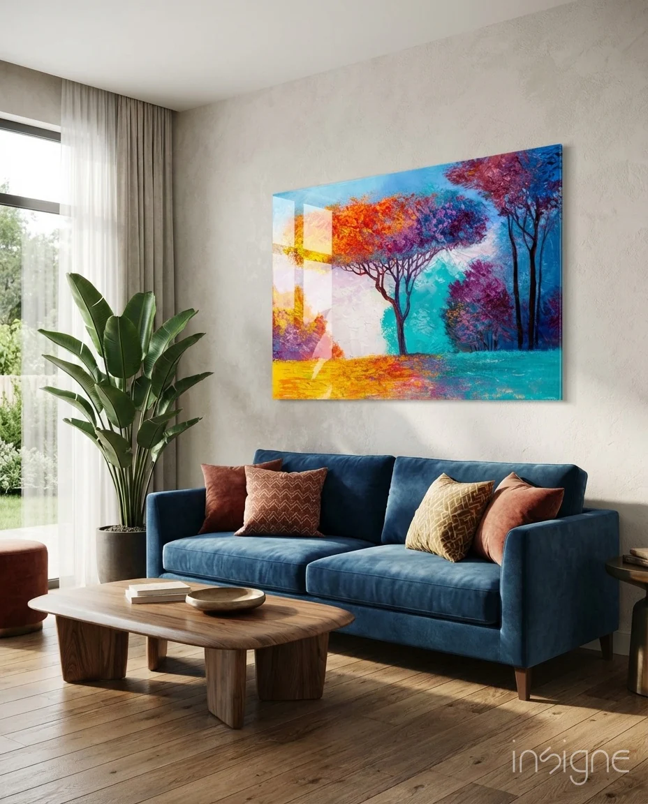 The Story of Autumn Glass Wall Art