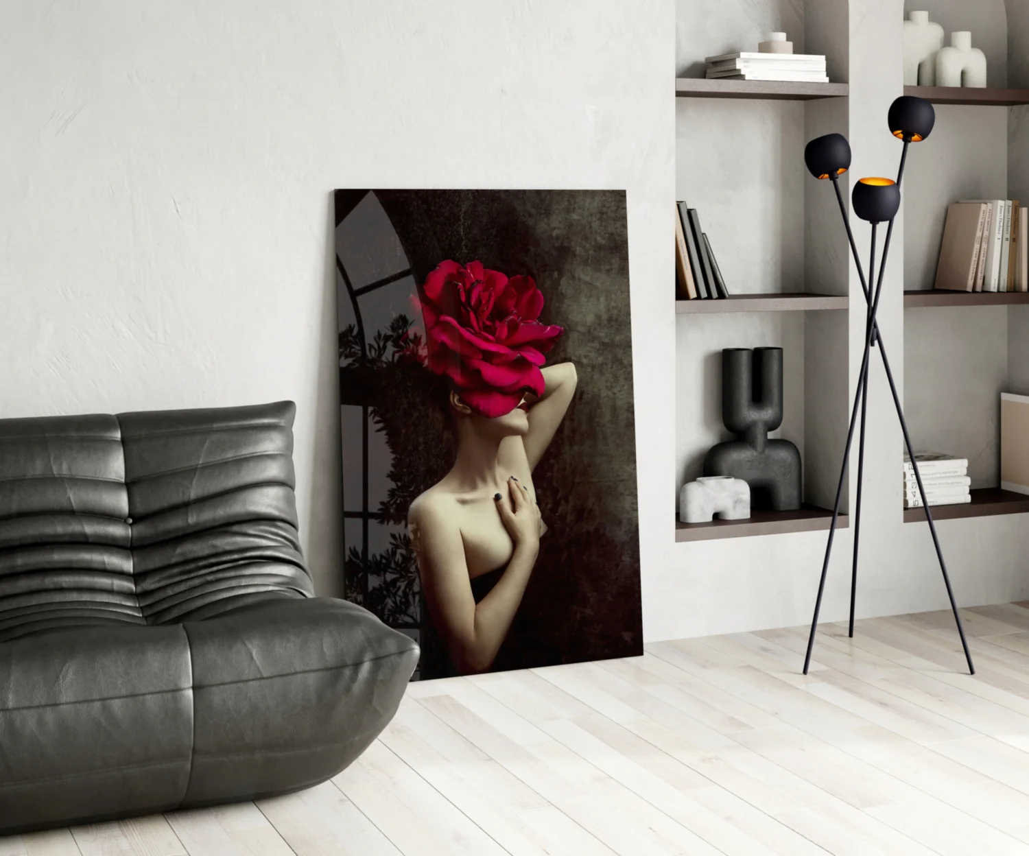 Rose And Woman Glass Wall Art - Image 6