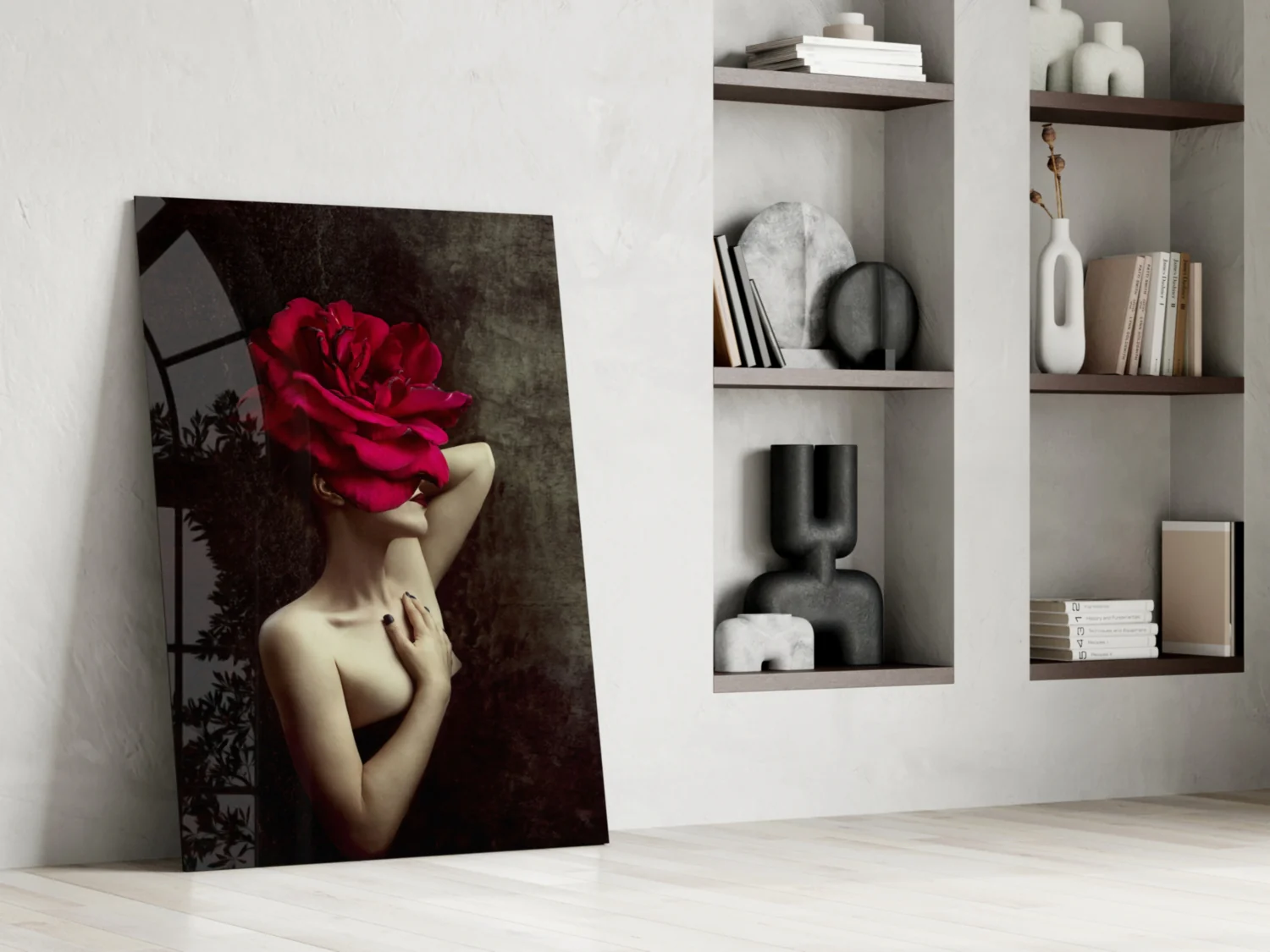 Rose And Woman Glass Wall Art - Image 7