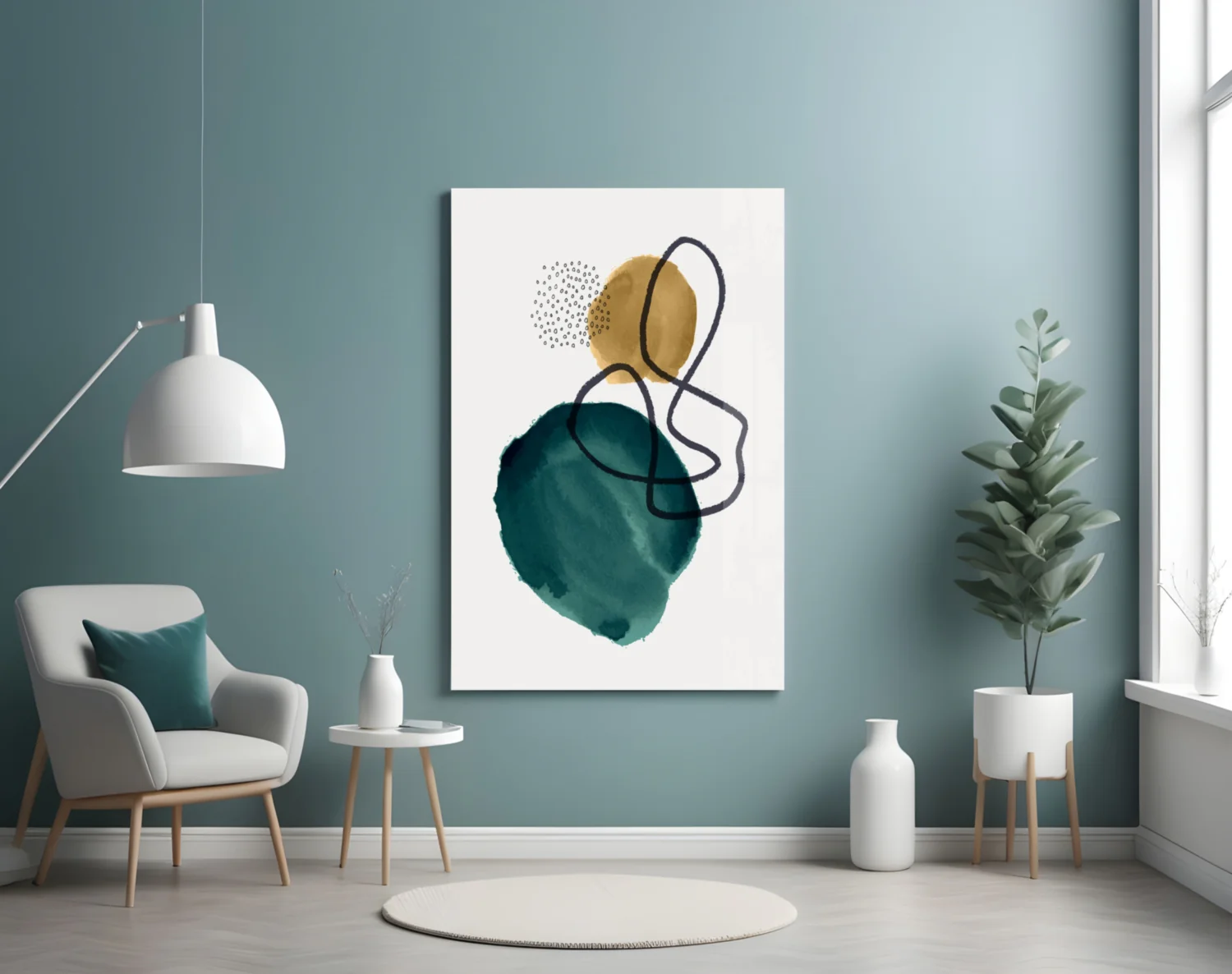 Abstract Shapes Glass Wall Art - Image 5
