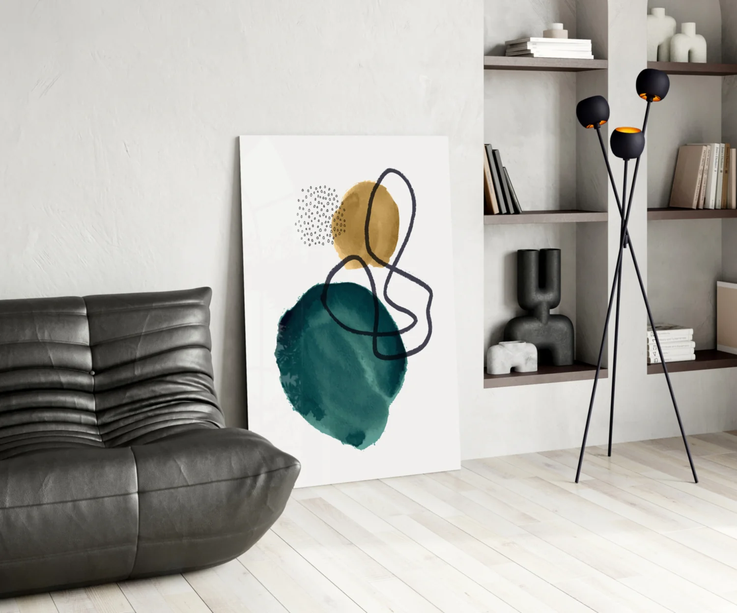 Abstract Shapes Glass Wall Art - Image 6