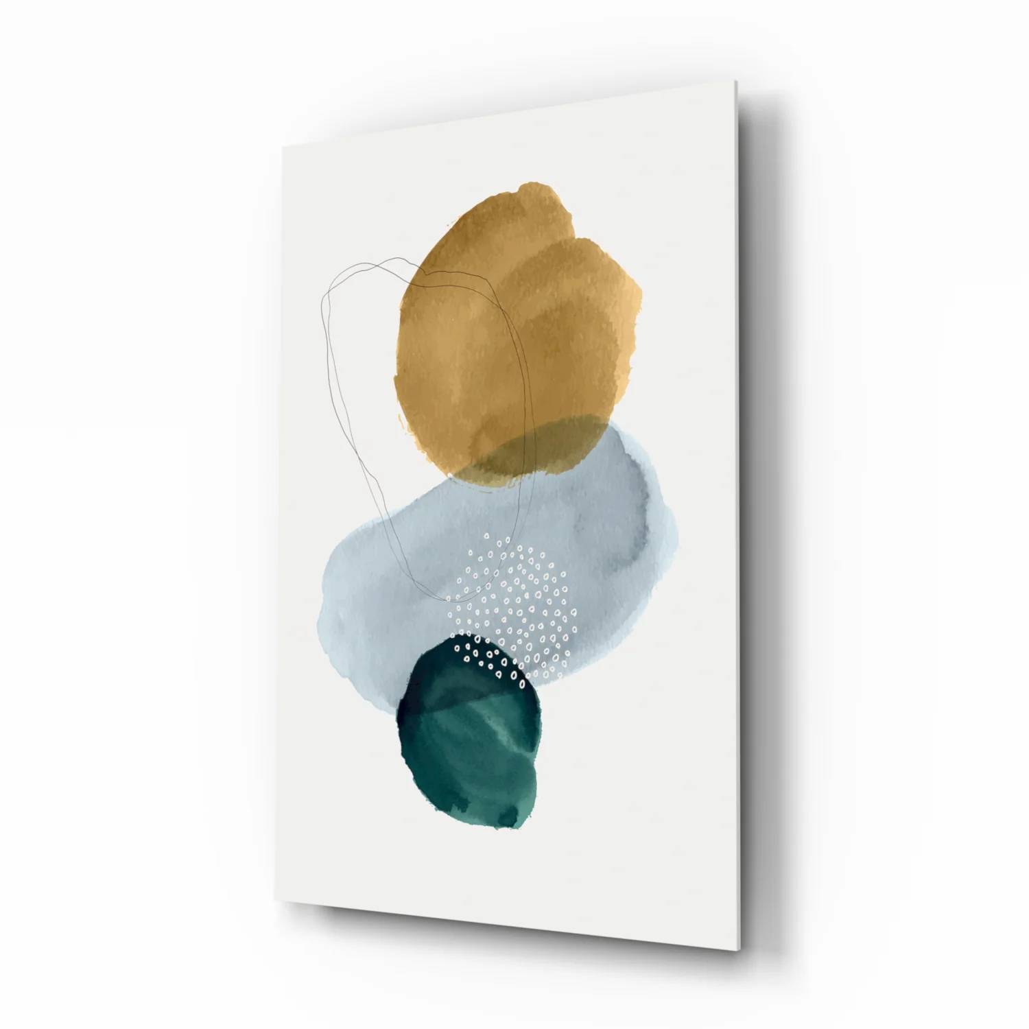 Abstract Shapes Glass Wall Art - Image 2