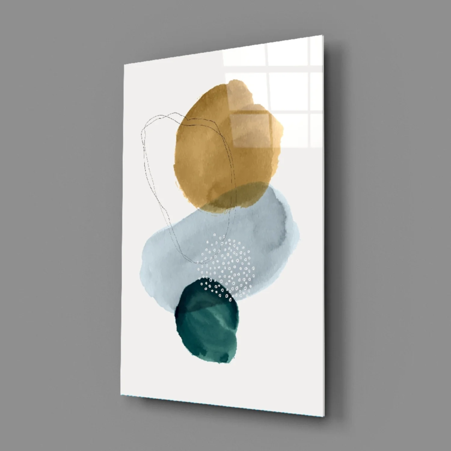Abstract Shapes Glass Wall Art - Image 3