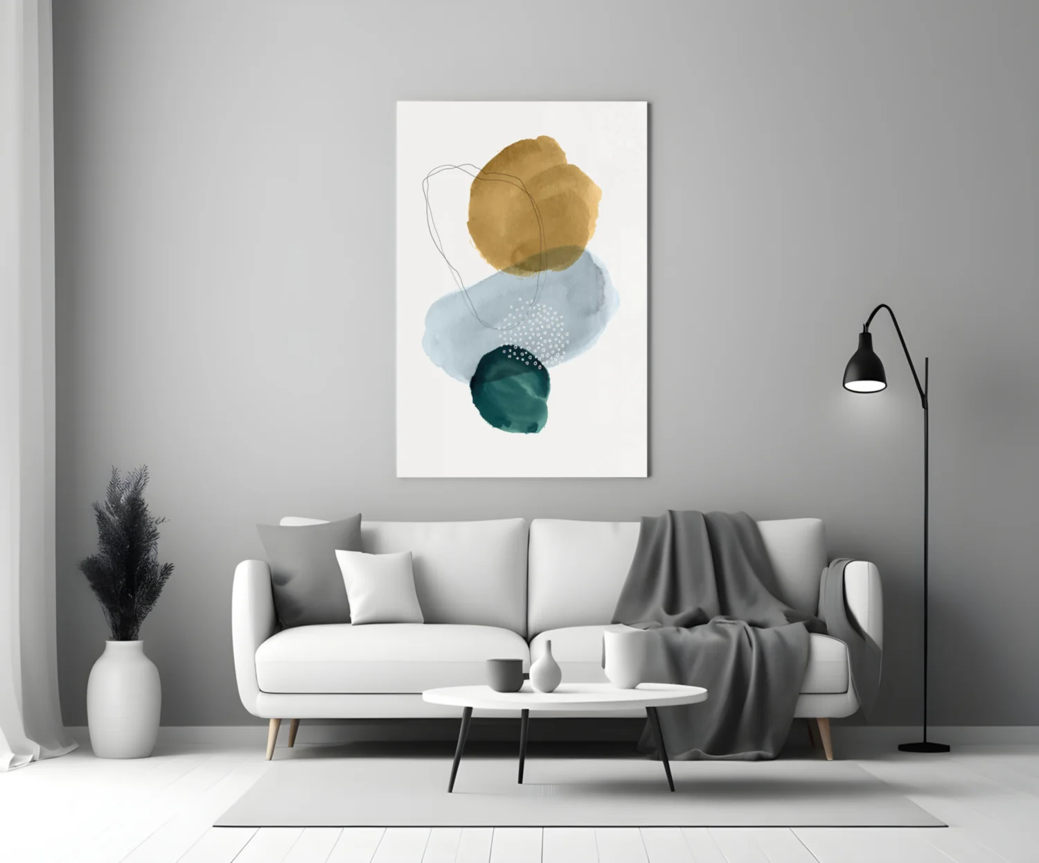 Abstract Shapes Glass Wall Art - Image 4