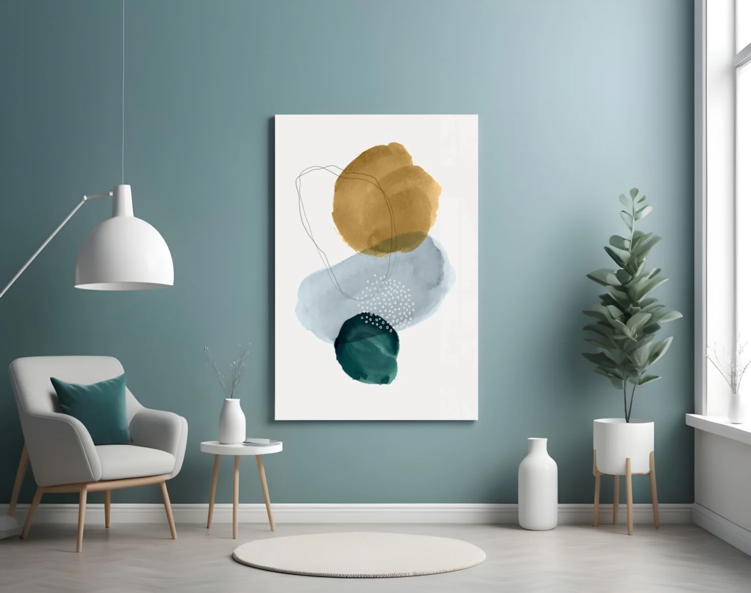 Abstract Shapes Glass Wall Art - Image 5
