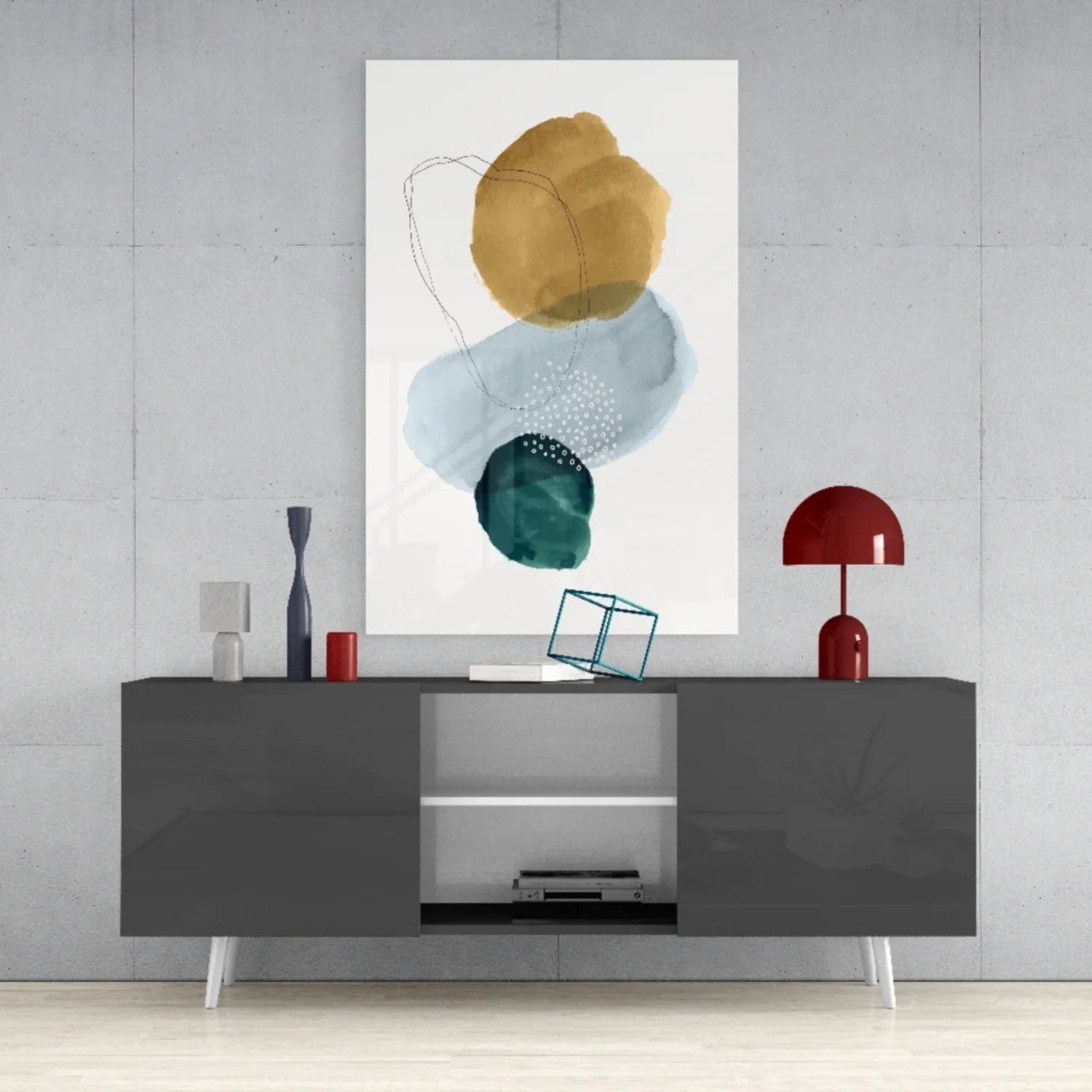 Abstract Shapes Glass Wall Art - Image 9