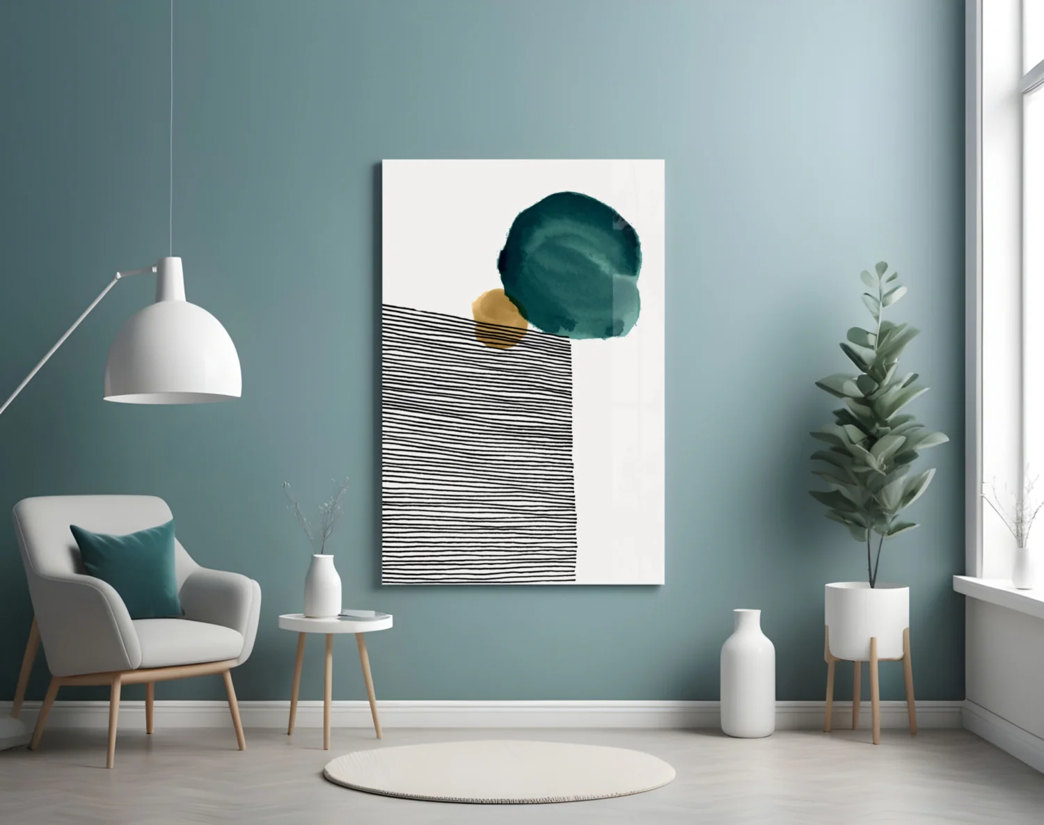 Abstract Shapes Glass Wall Art - Image 5