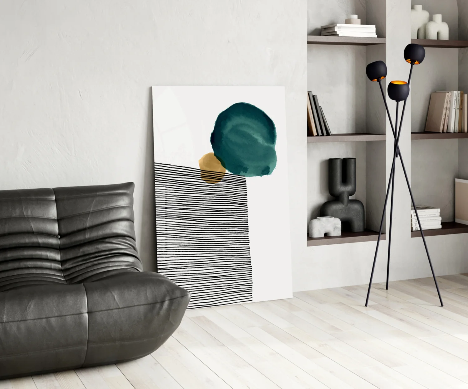 Abstract Shapes Glass Wall Art - Image 6