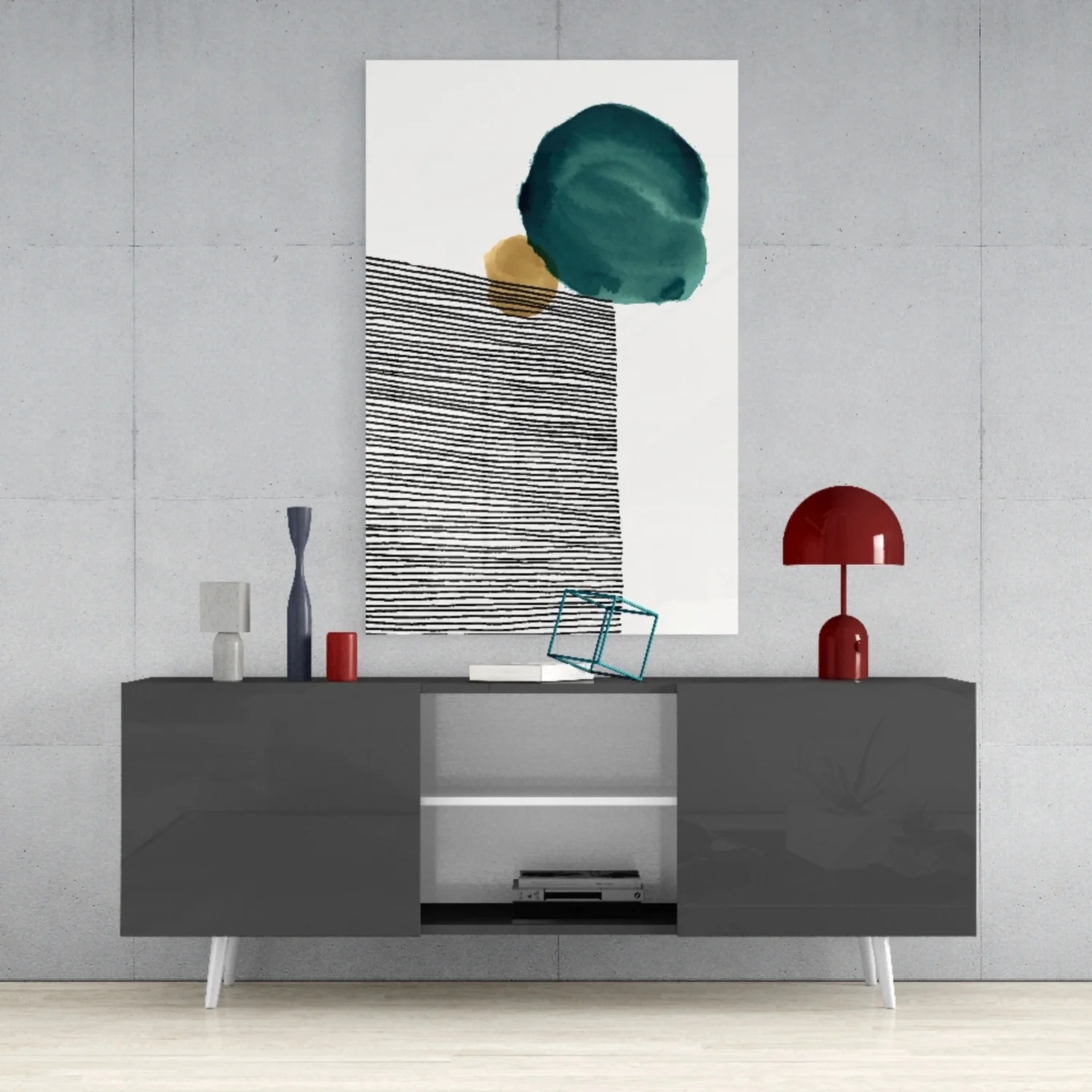 Abstract Shapes Glass Wall Art - Image 9
