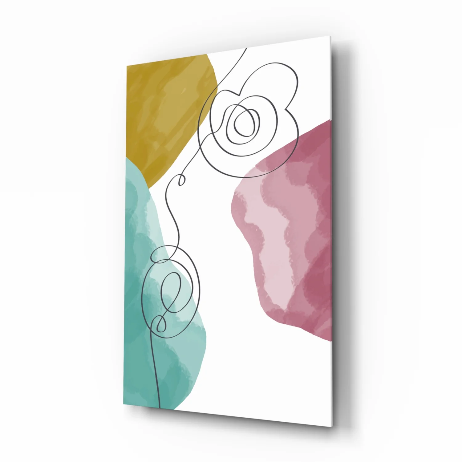 Abstract Shapes Glass Wall Art - Image 2