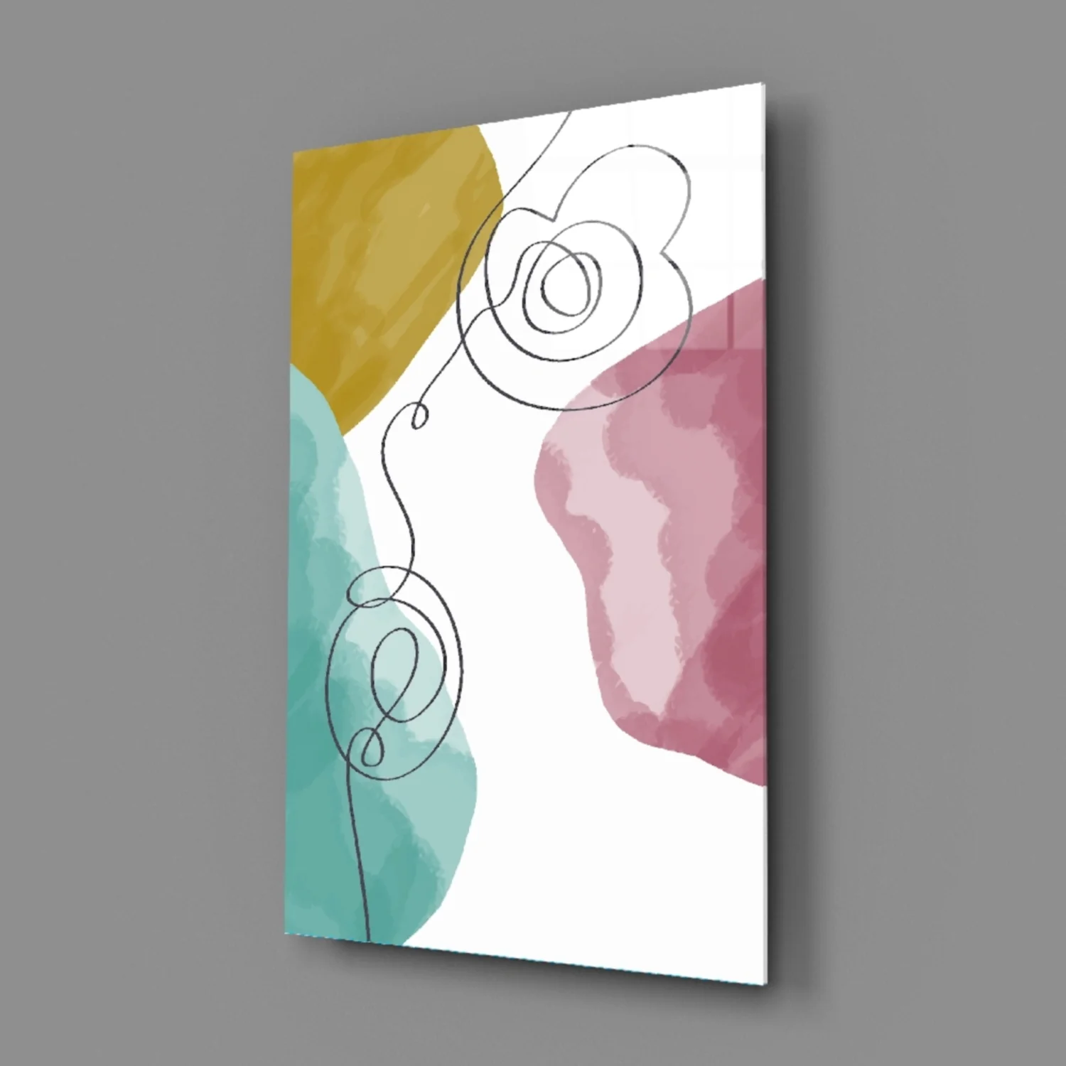 Abstract Shapes Glass Wall Art - Image 3