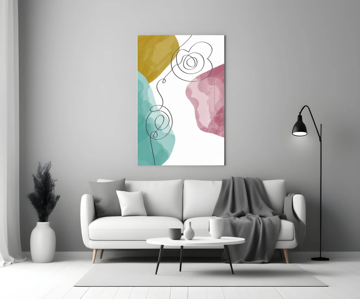 Abstract Shapes Glass Wall Art - Image 4