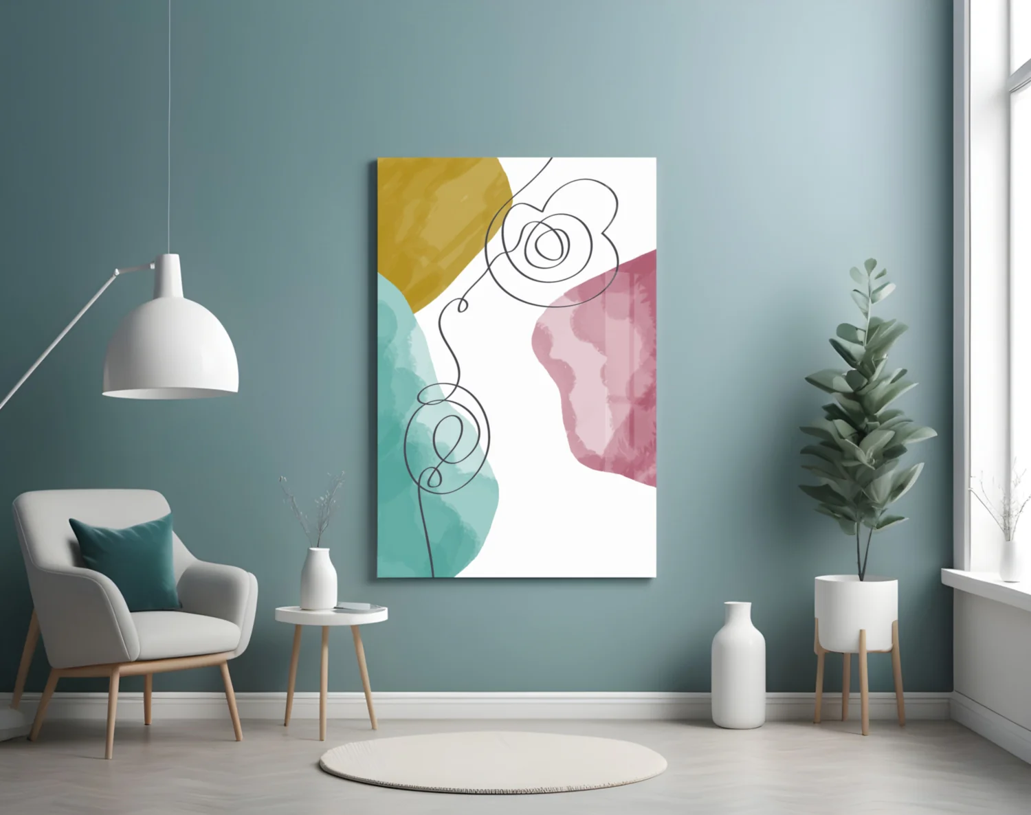 Abstract Shapes Glass Wall Art - Image 5