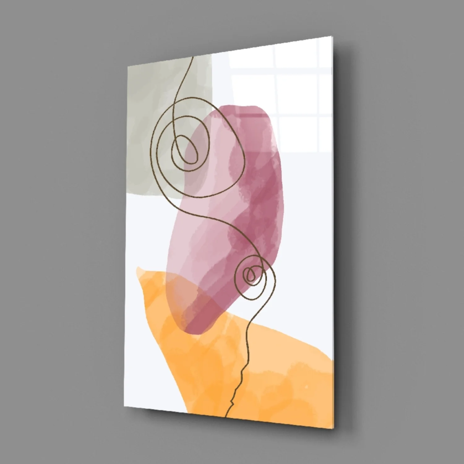 Abstract Shapes Glass Wall Art - Image 3