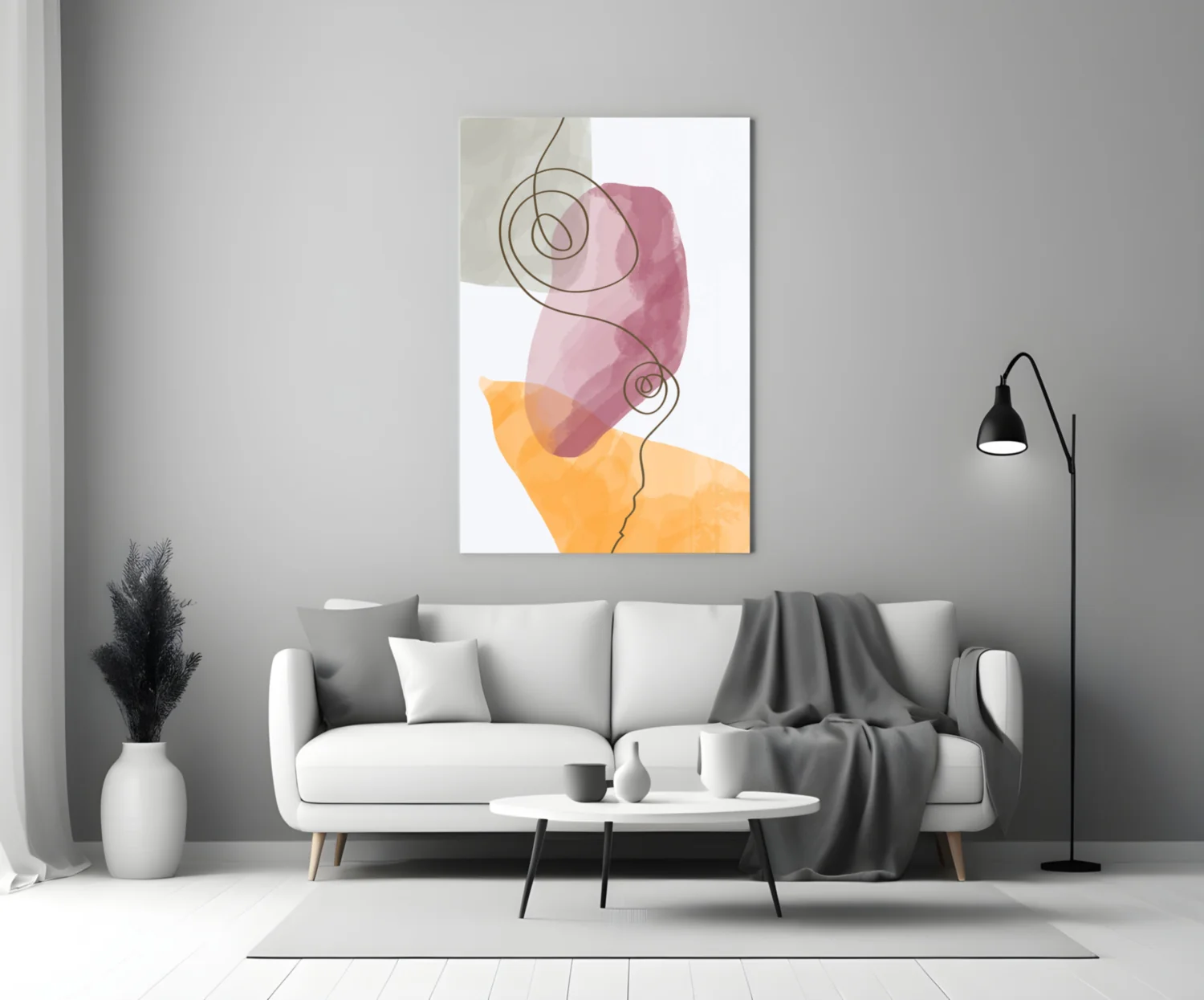Abstract Shapes Glass Wall Art - Image 4