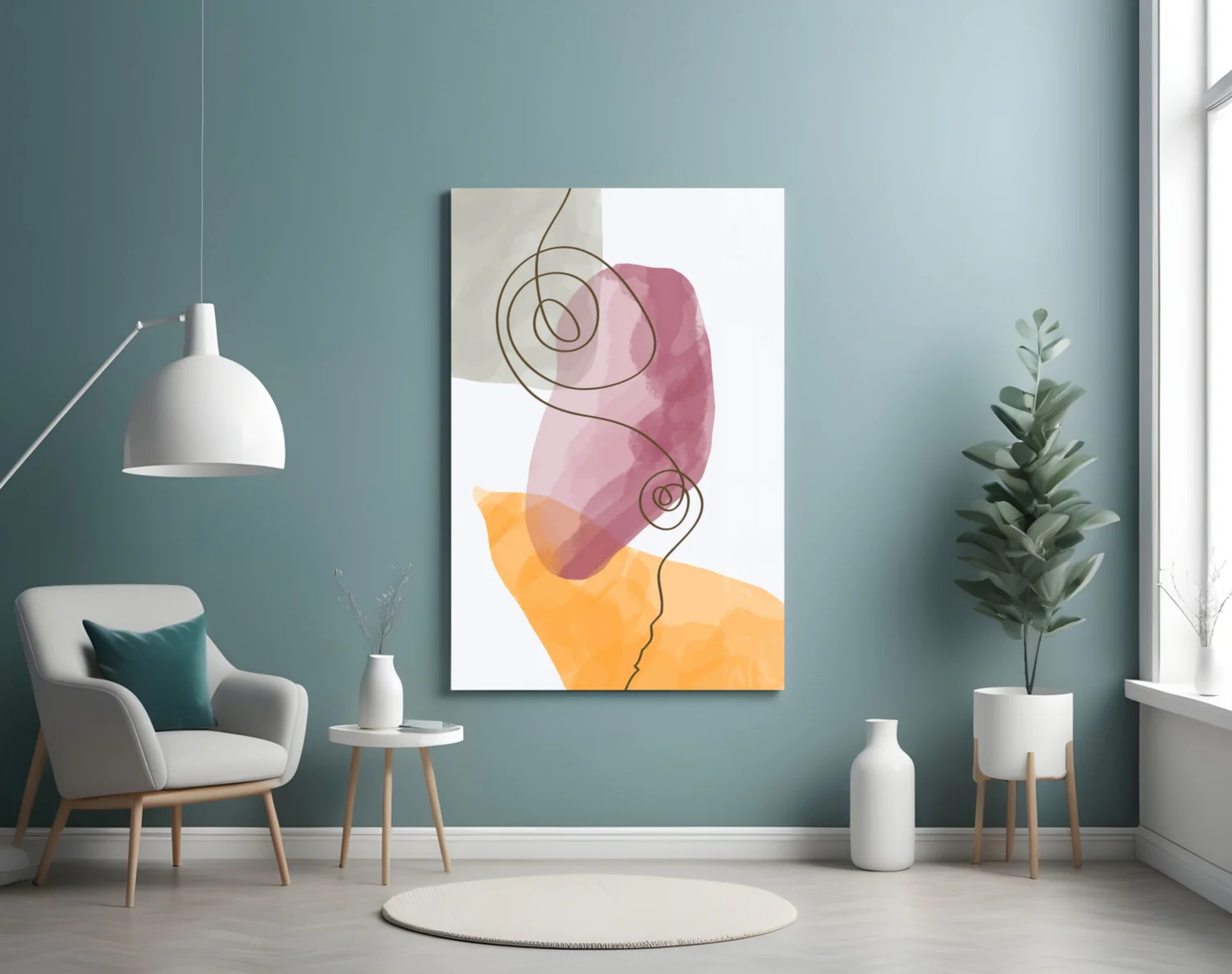 Abstract Shapes Glass Wall Art - Image 5