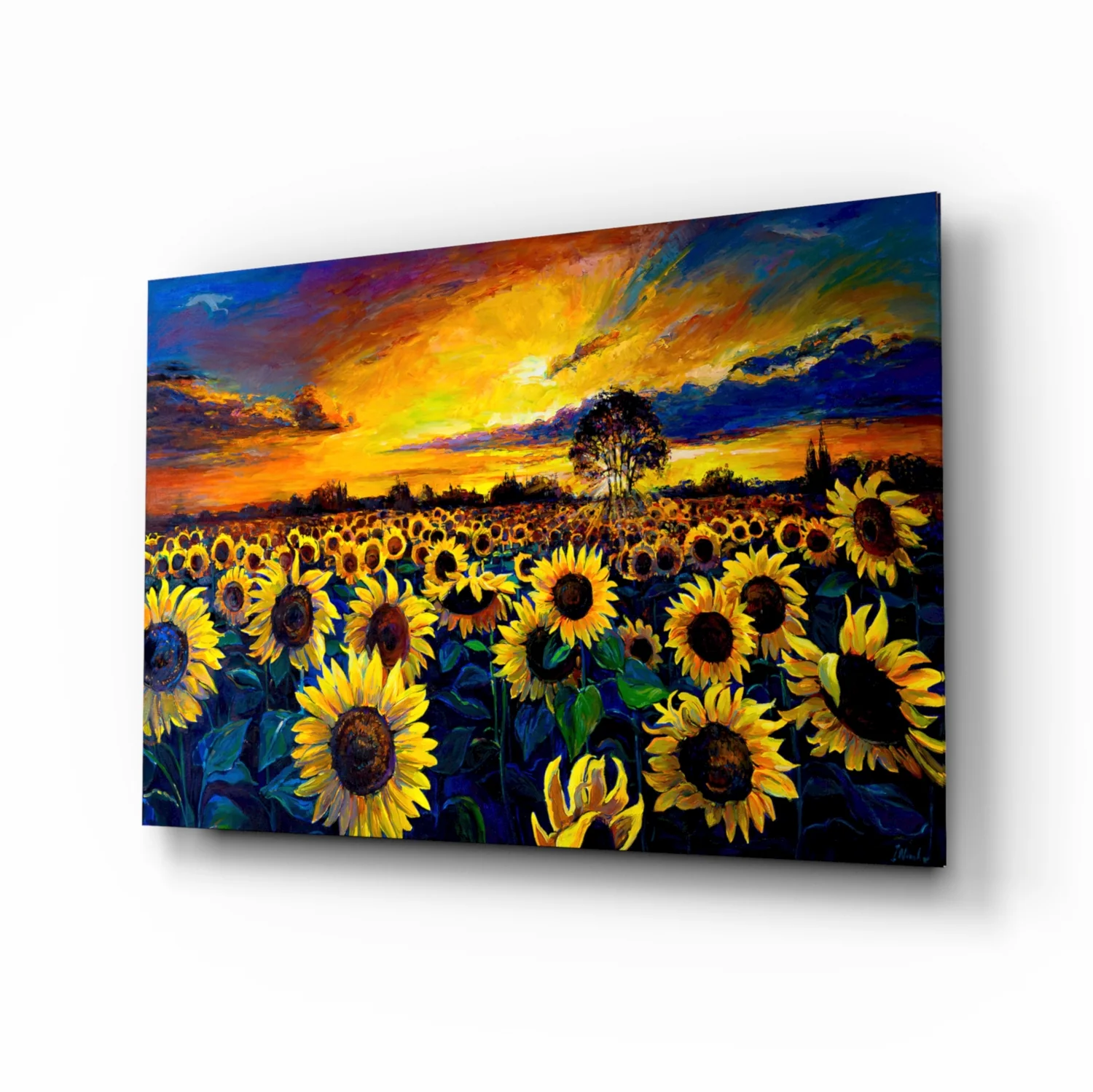 Sunflower Flower Glass Wall Art - Image 2