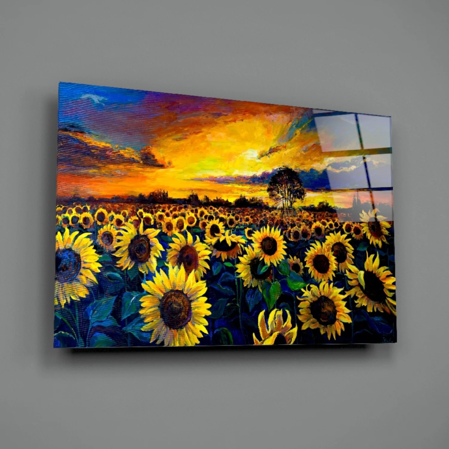 Sunflower Flower Glass Wall Art - Image 3