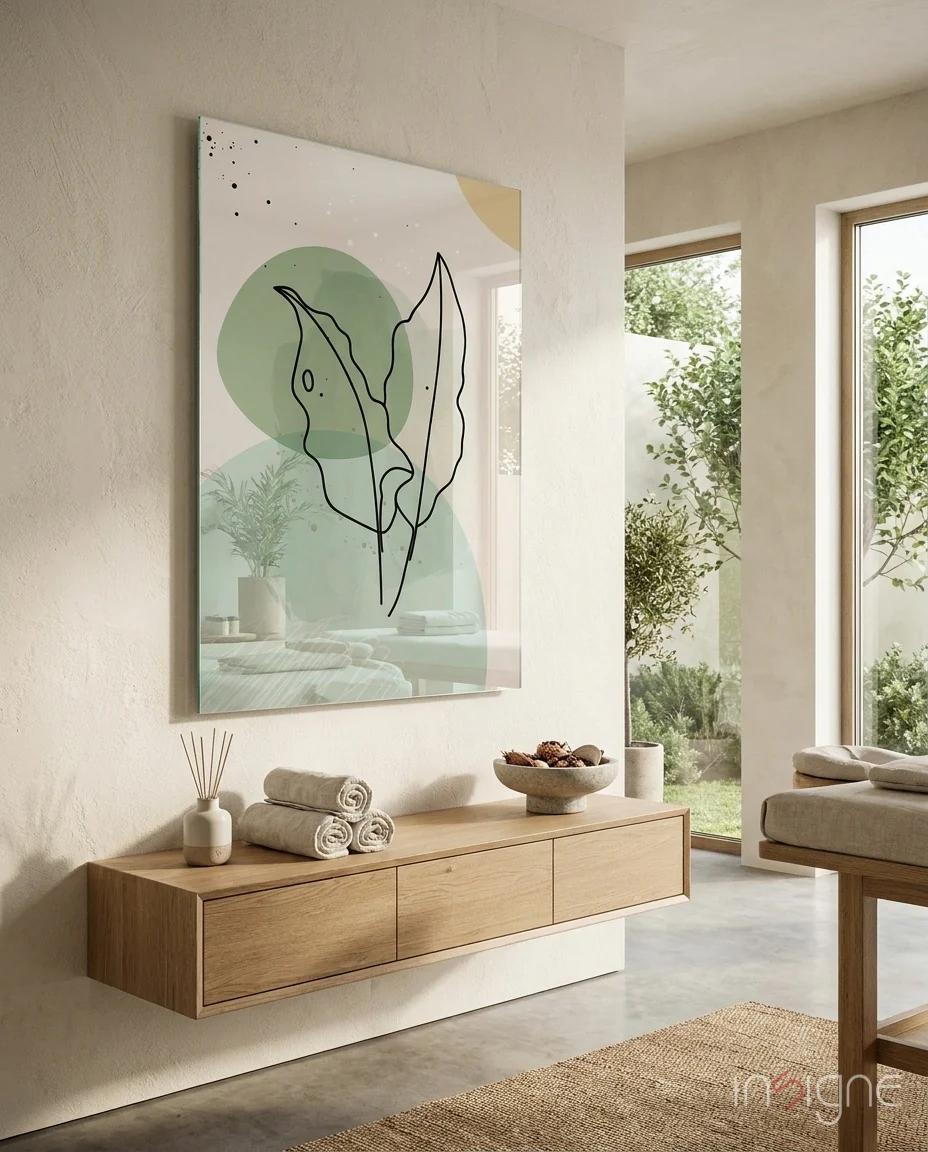 Abstract Shapes Glass Wall Art