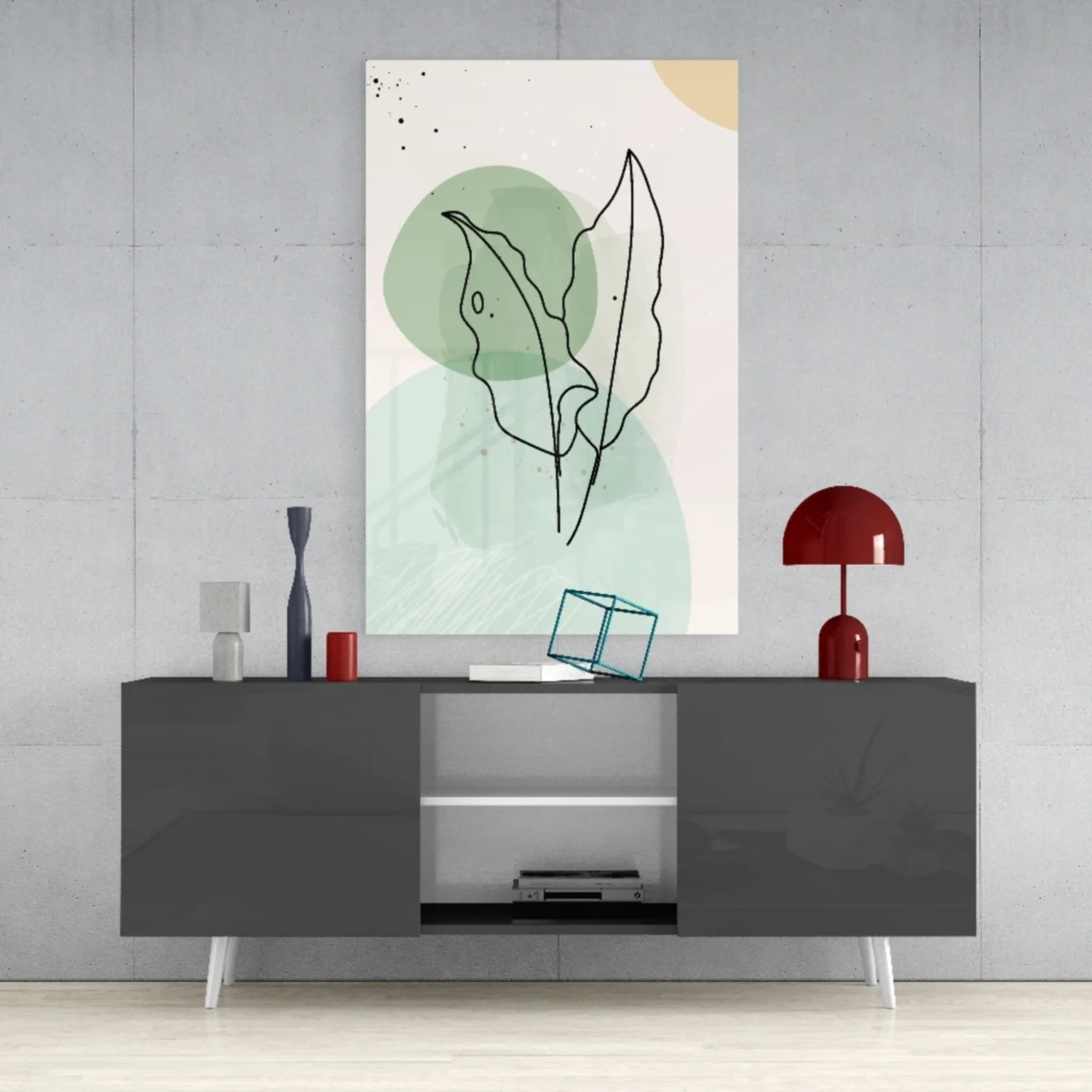Abstract Shapes Glass Wall Art - Image 9