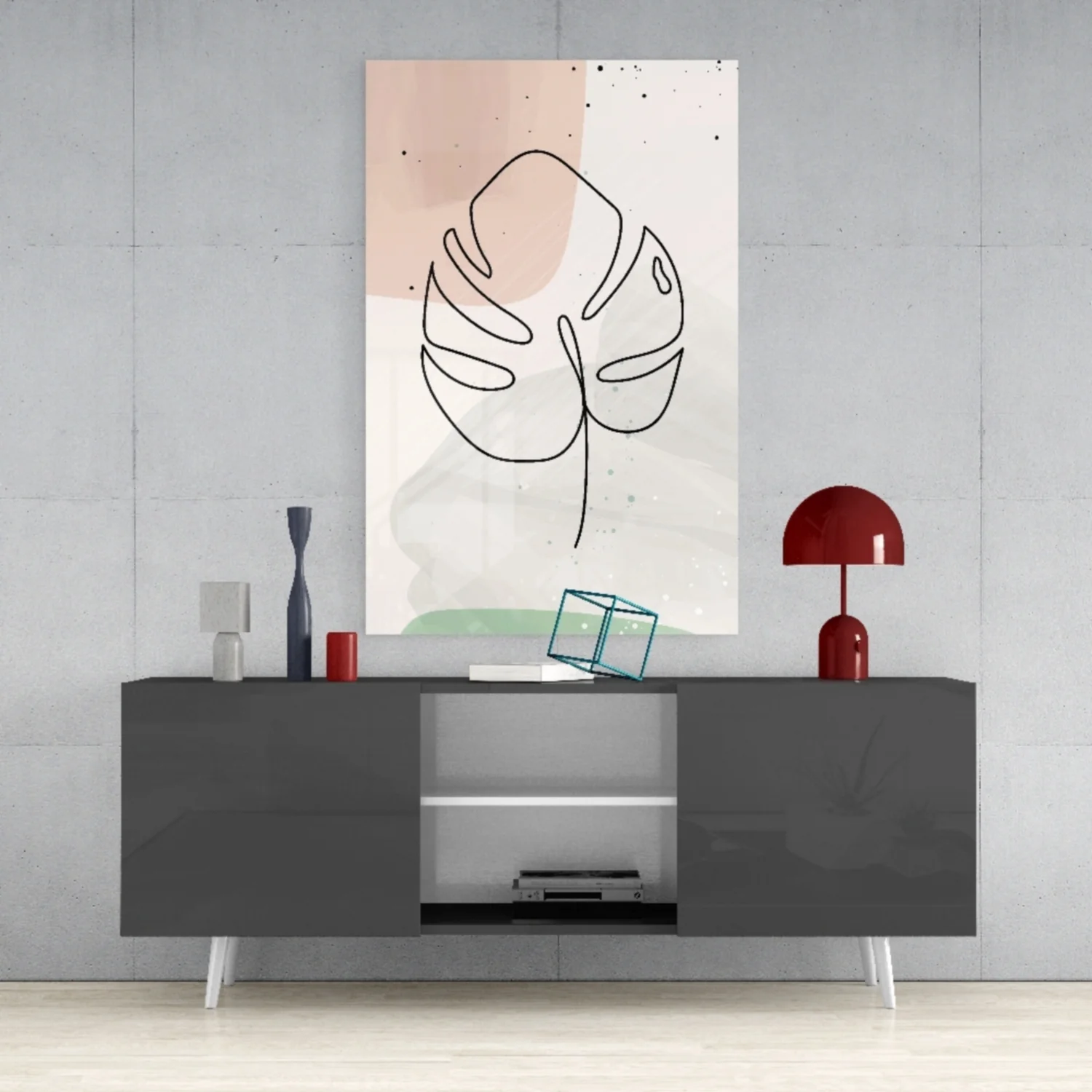 Abstract Shapes Glass Wall Art - Image 9