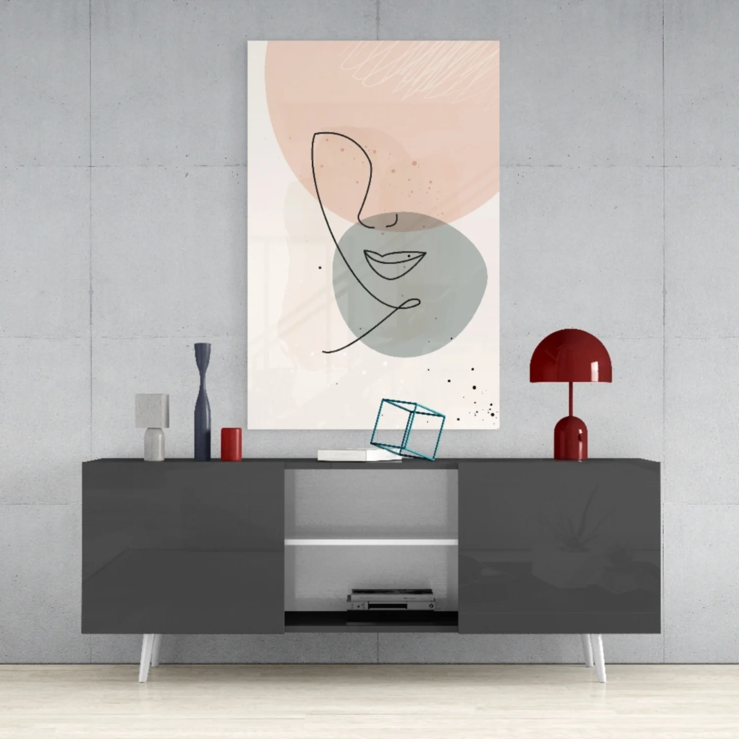 Abstract Shapes Glass Wall Art - Image 9