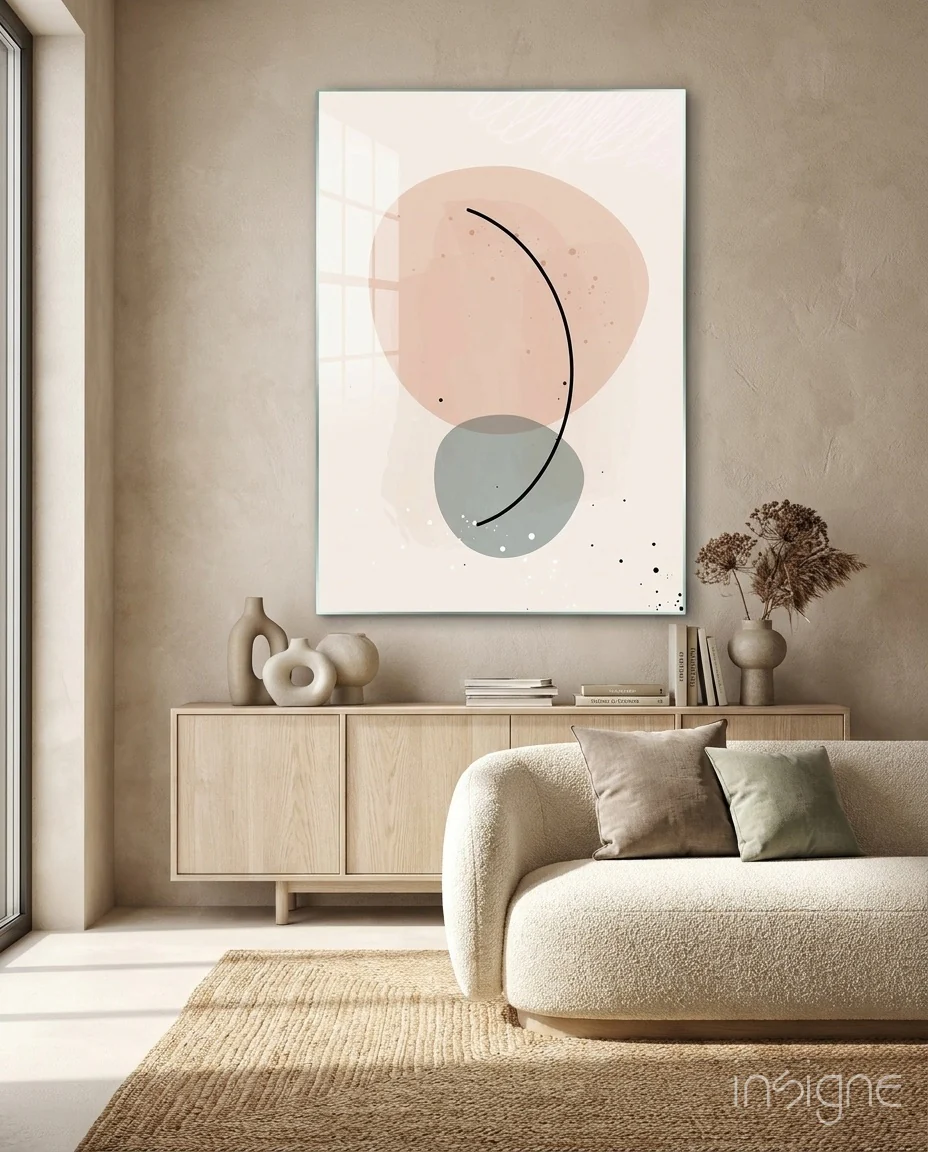 Abstract Shapes Glass Wall Art