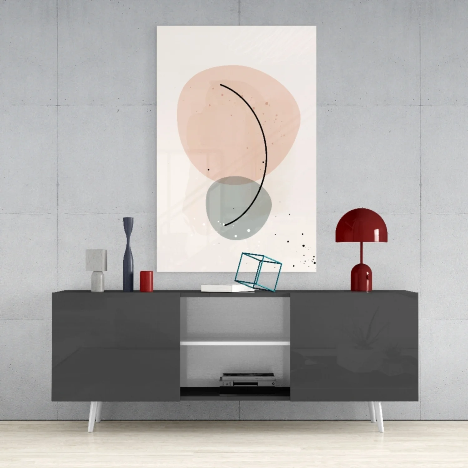 Abstract Shapes Glass Wall Art - Image 9