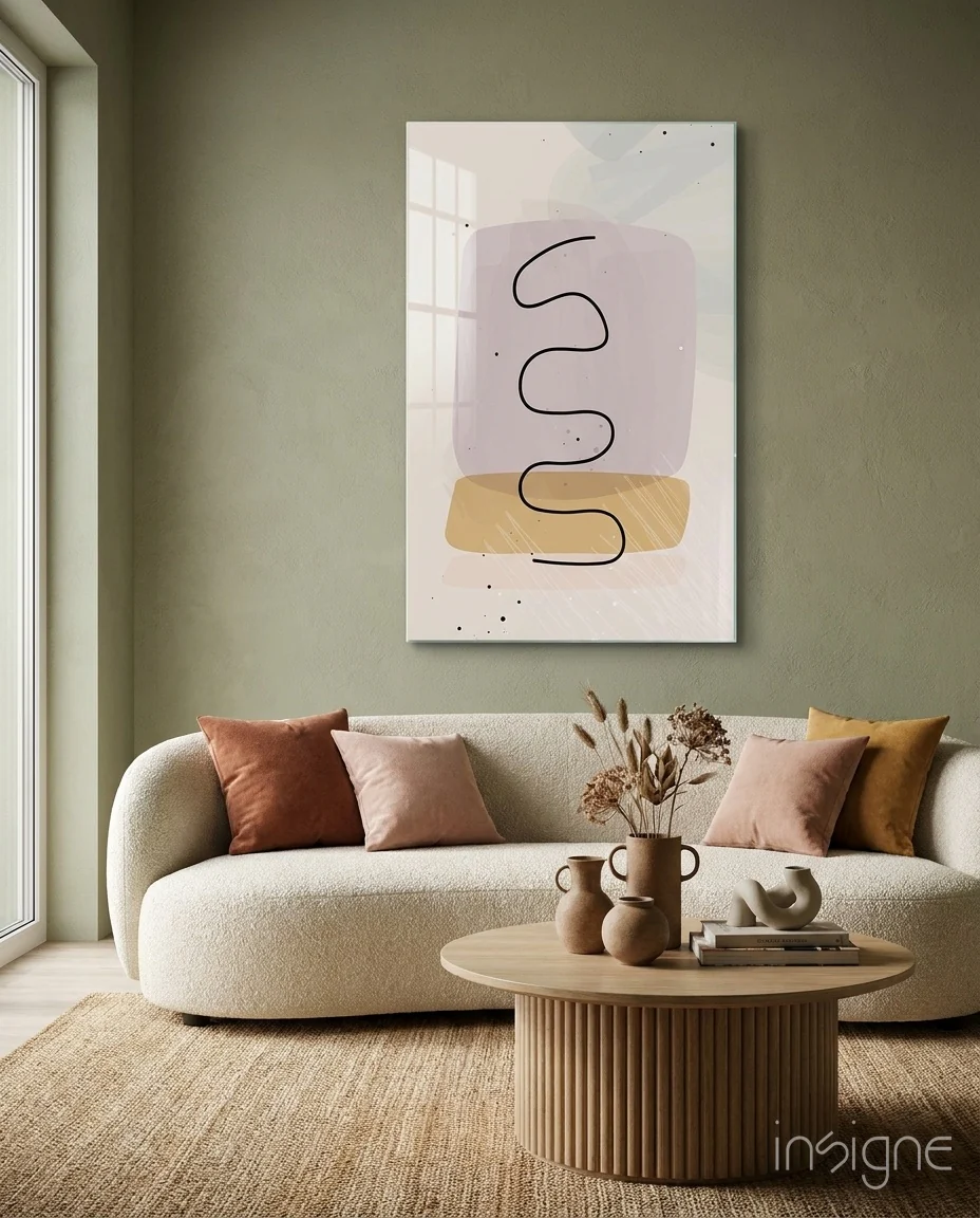 Abstract Shapes Glass Wall Art