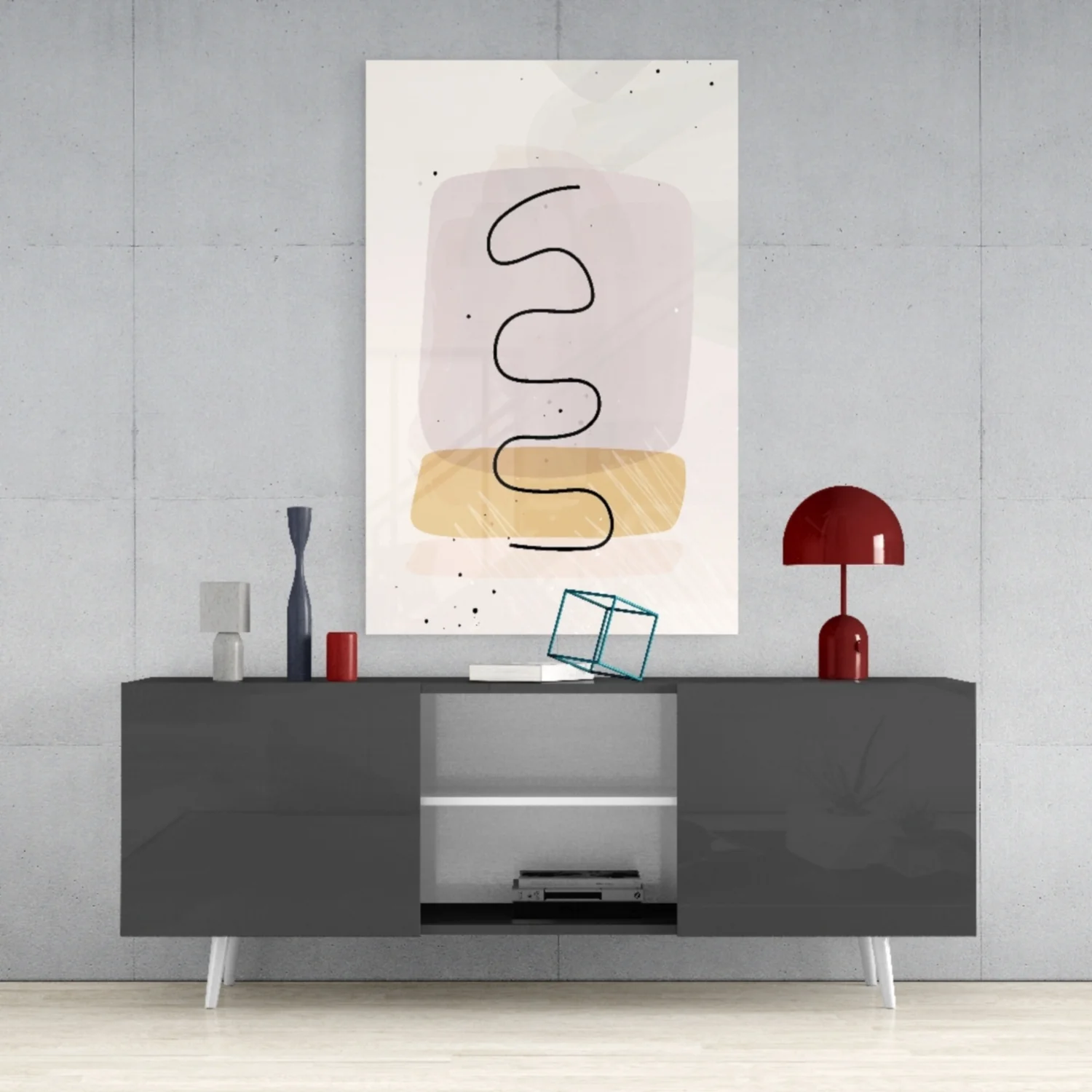 Abstract Shapes Glass Wall Art - Image 9