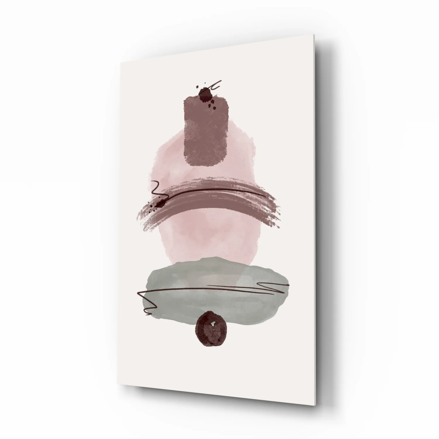 Abstract Shapes Glass Wall Art - Image 2