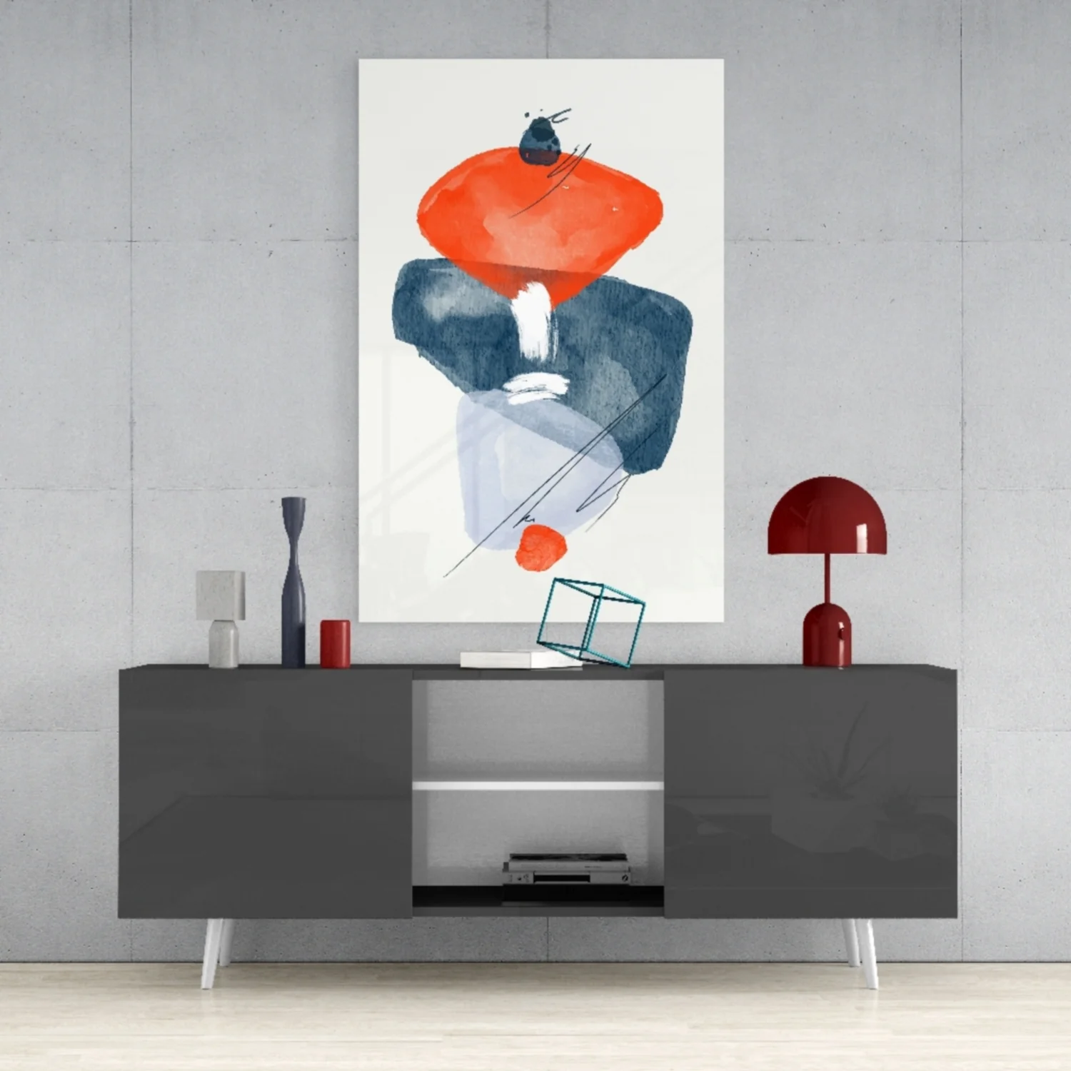 Abstract Shapes Glass Wall Art - Image 10