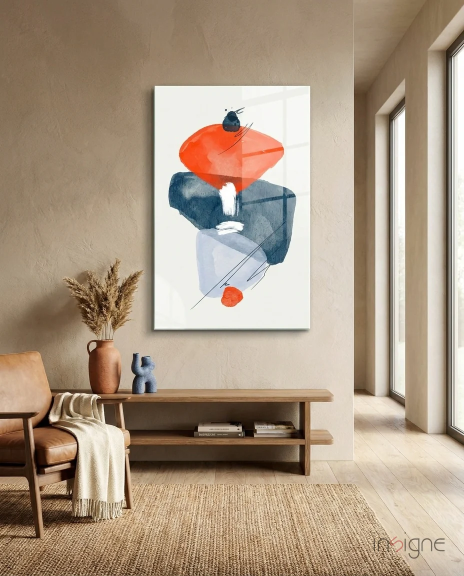Abstract Shapes Glass Wall Art - Image 2