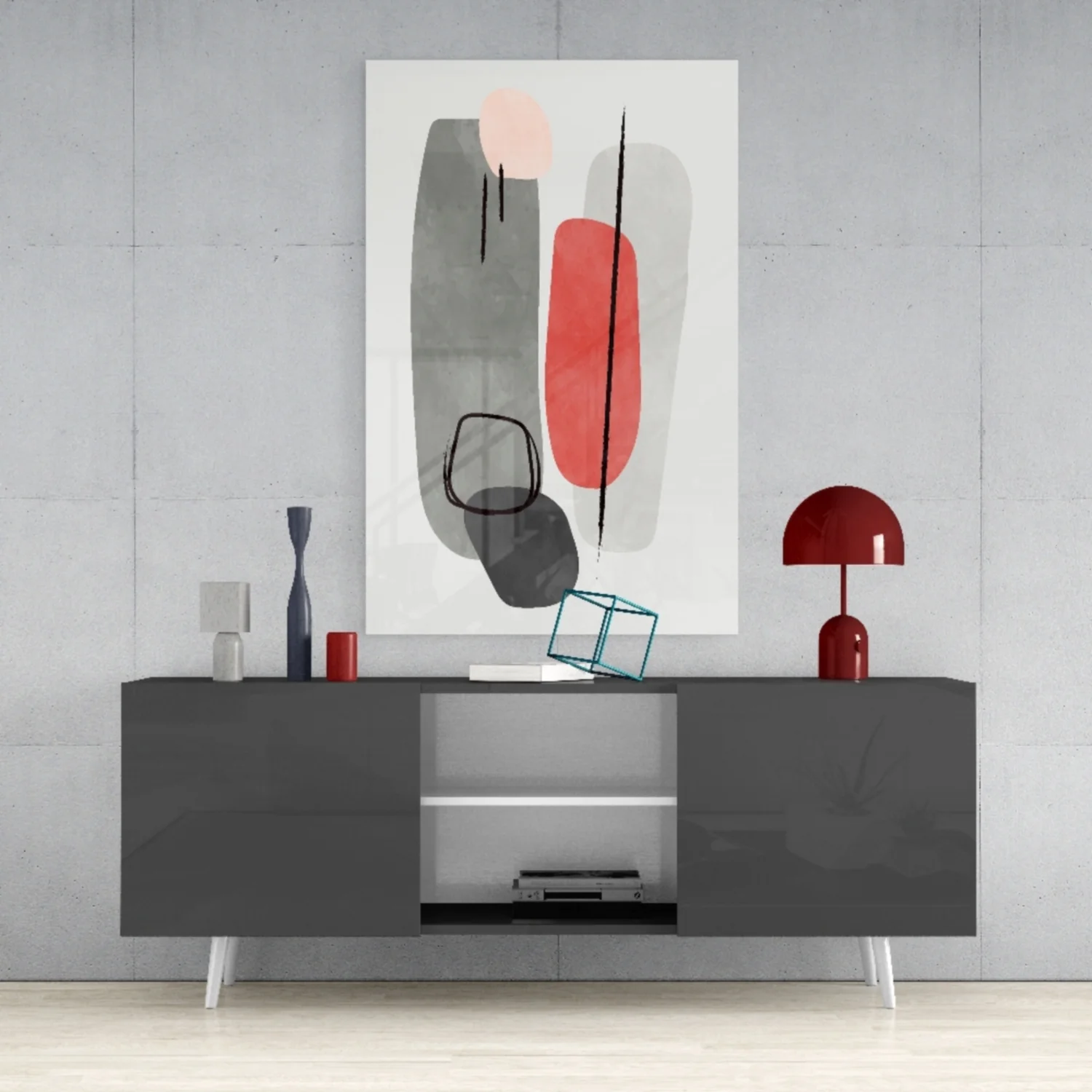 Abstract Shapes Glass Wall Art - Image 10