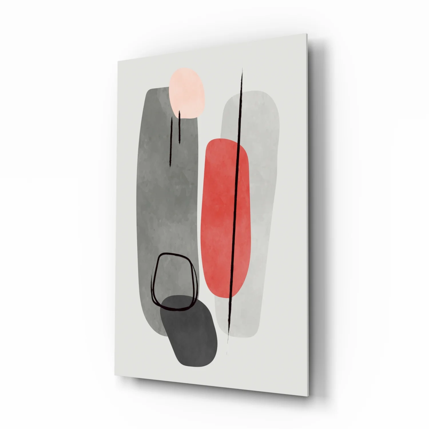Abstract Shapes Glass Wall Art - Image 3